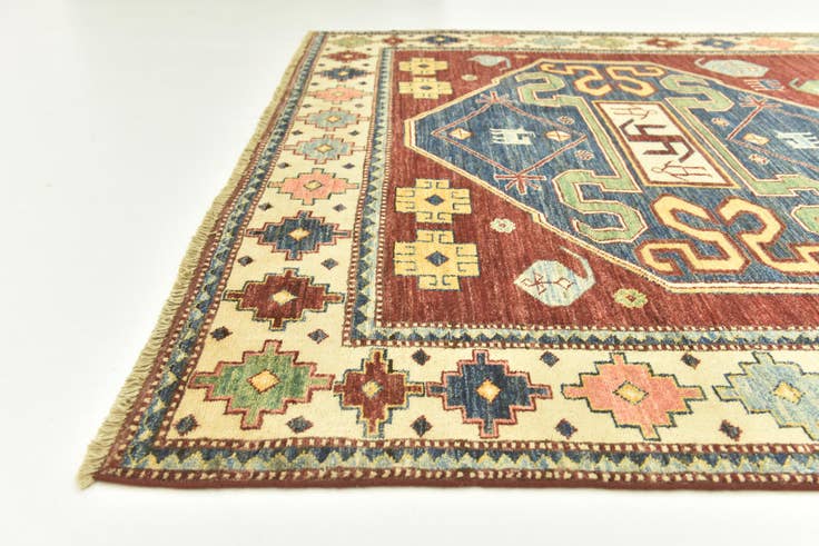 Detail image of 185cm x 260cm Hand Knotted Kazak Oriental Rug