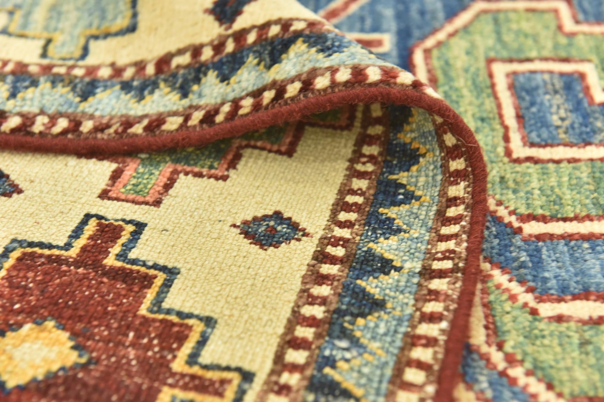 185cm x 260cm Hand Knotted Kazak Oriental Rug