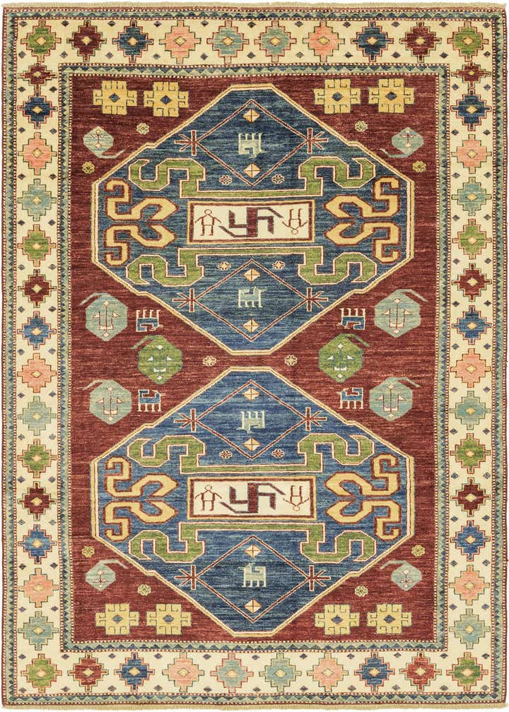 6' x 8' 7 Hand Knotted Kazak Oriental Rug