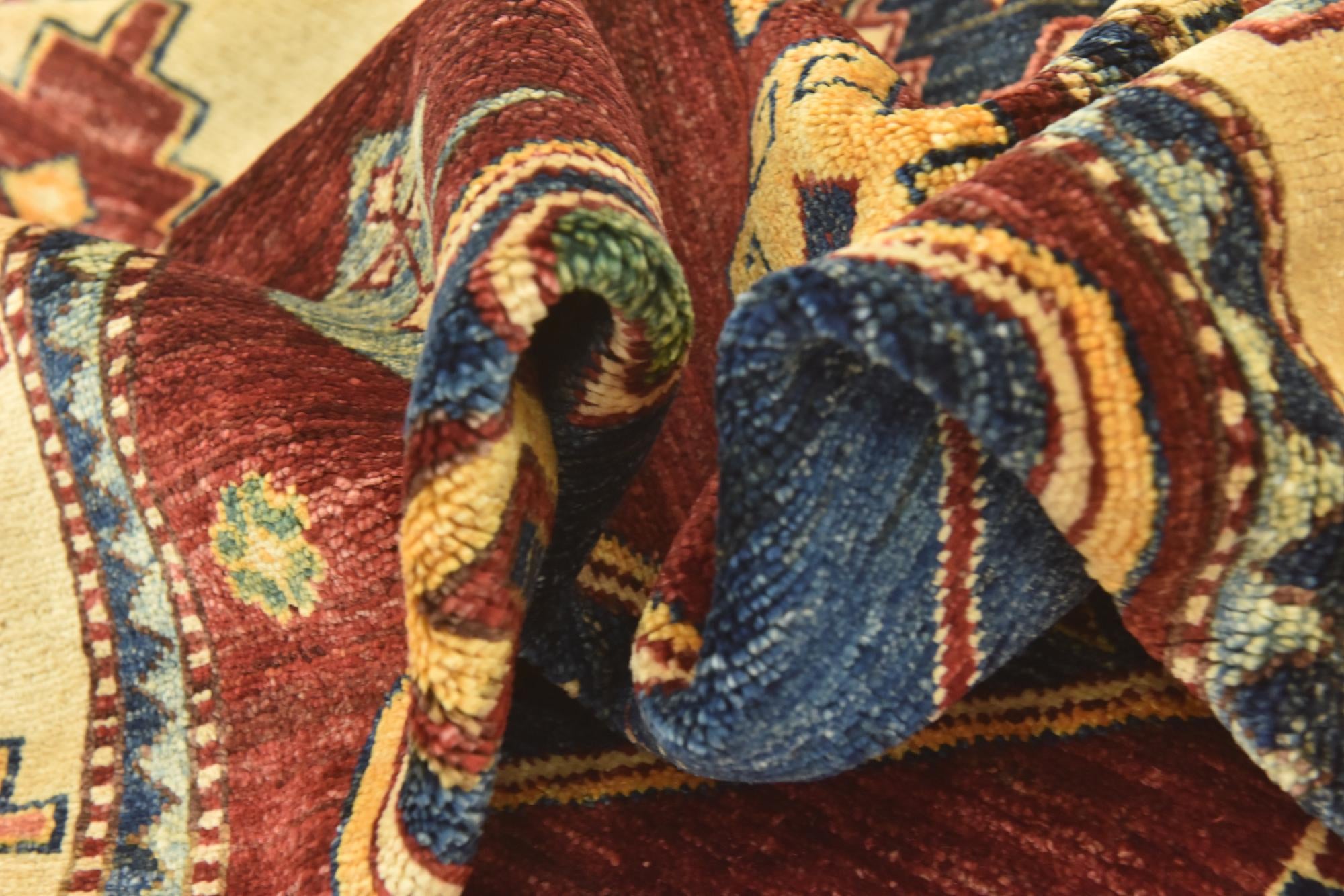 5' 8 x 8' Hand Knotted Kazak Oriental Rug