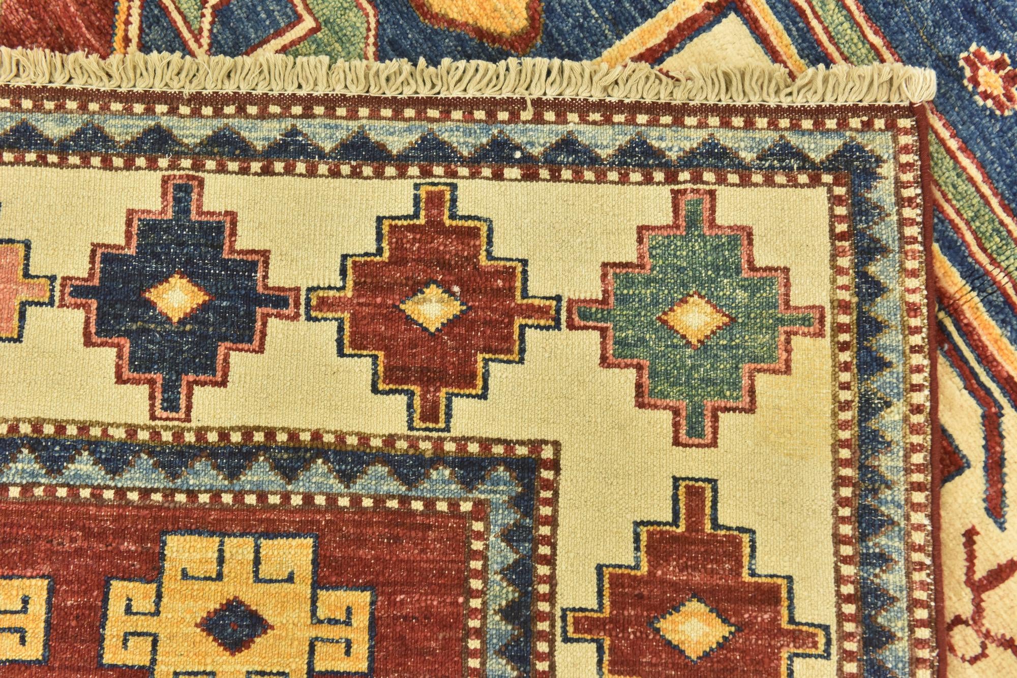 5' 8 x 8' Hand Knotted Kazak Oriental Rug