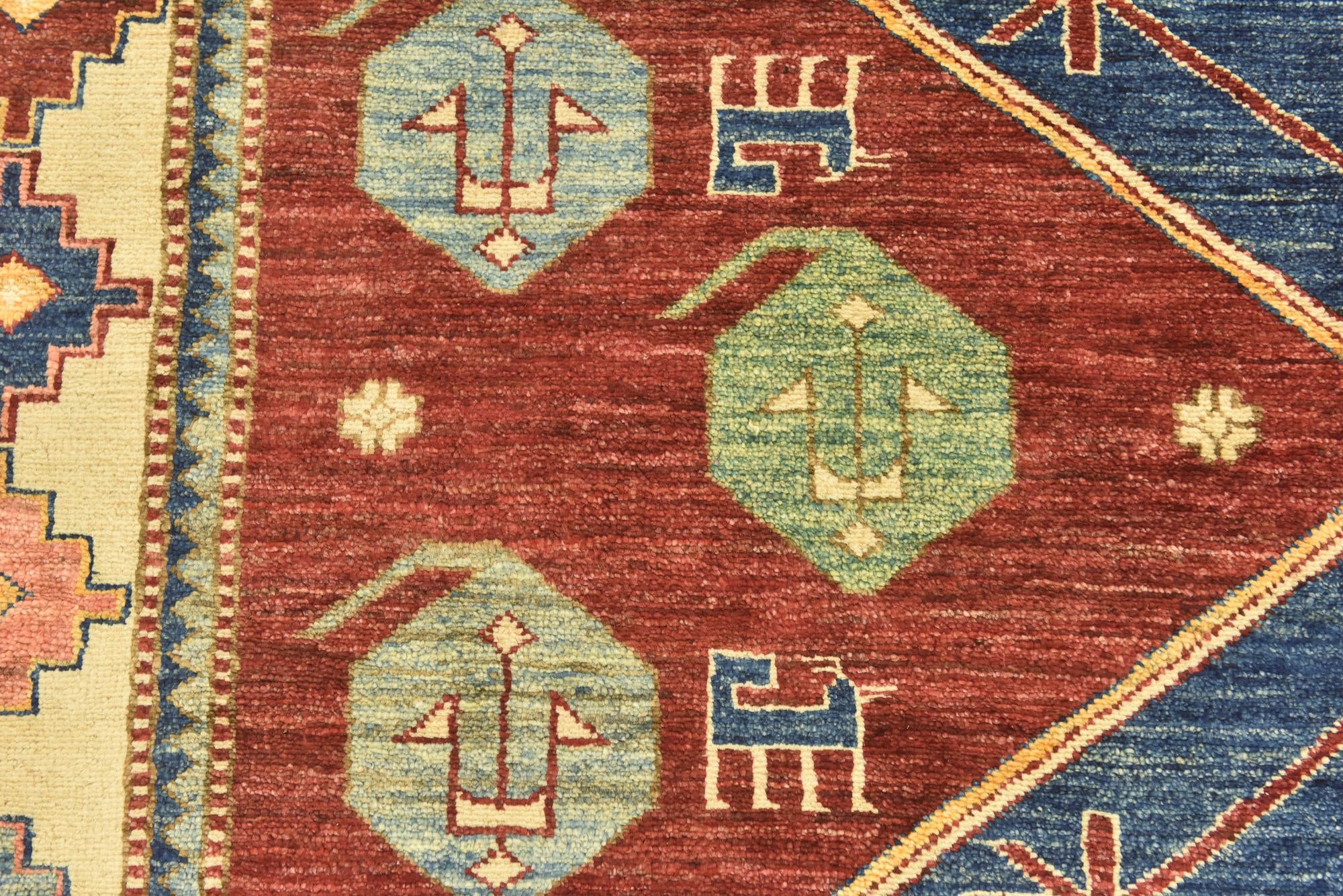 5' 8 x 8' Hand Knotted Kazak Oriental Rug