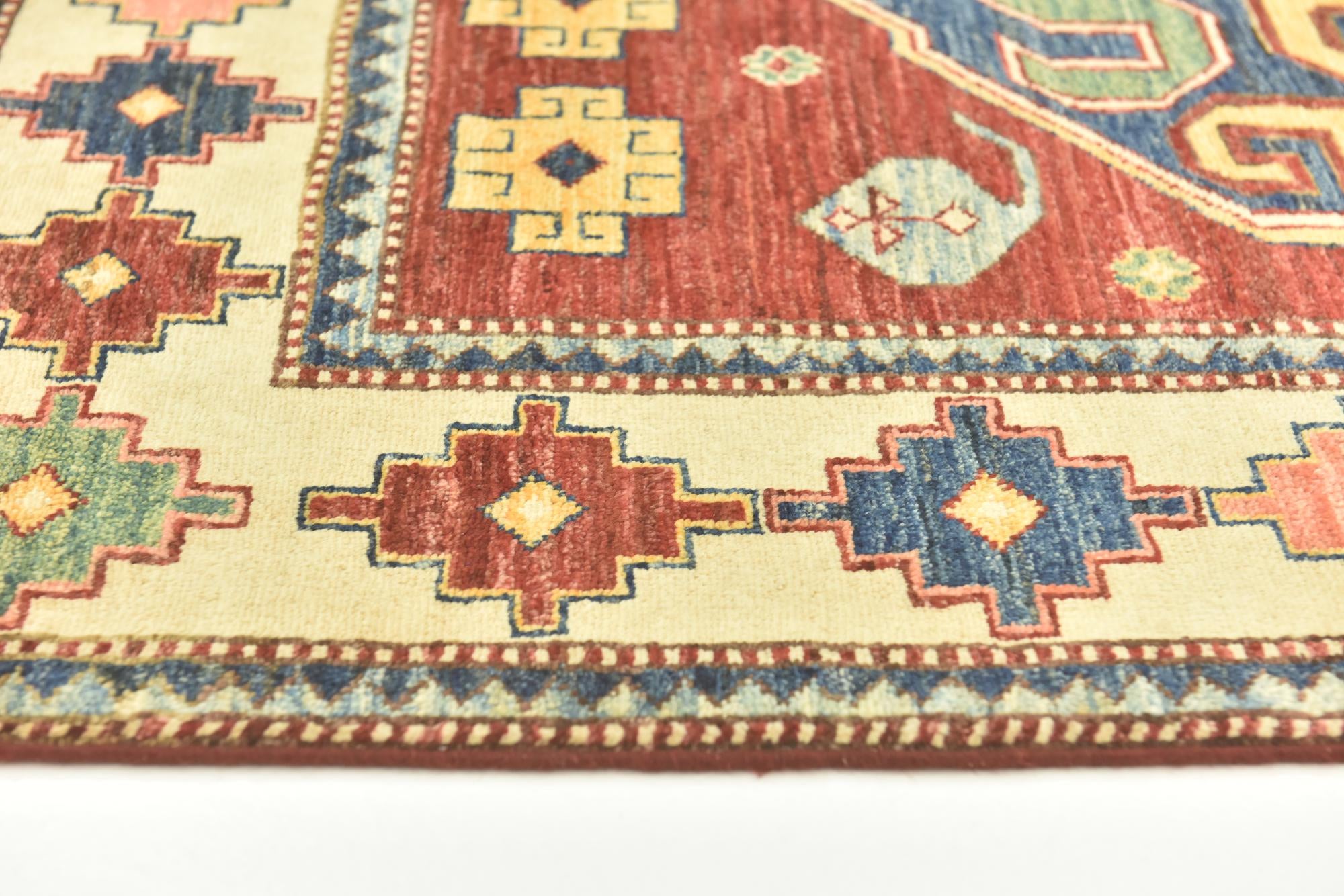 5' 8 x 8' Hand Knotted Kazak Oriental Rug