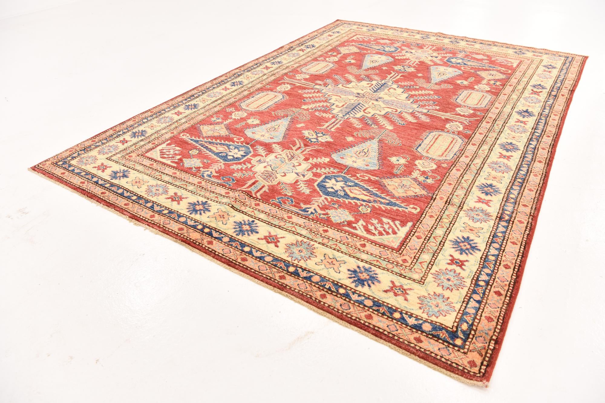 175cm x 255cm Hand Knotted Kazak Oriental Rug