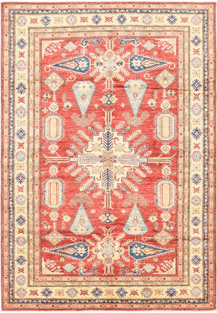 5' 9 x 8' 5 Hand Knotted Kazak Oriental Rug