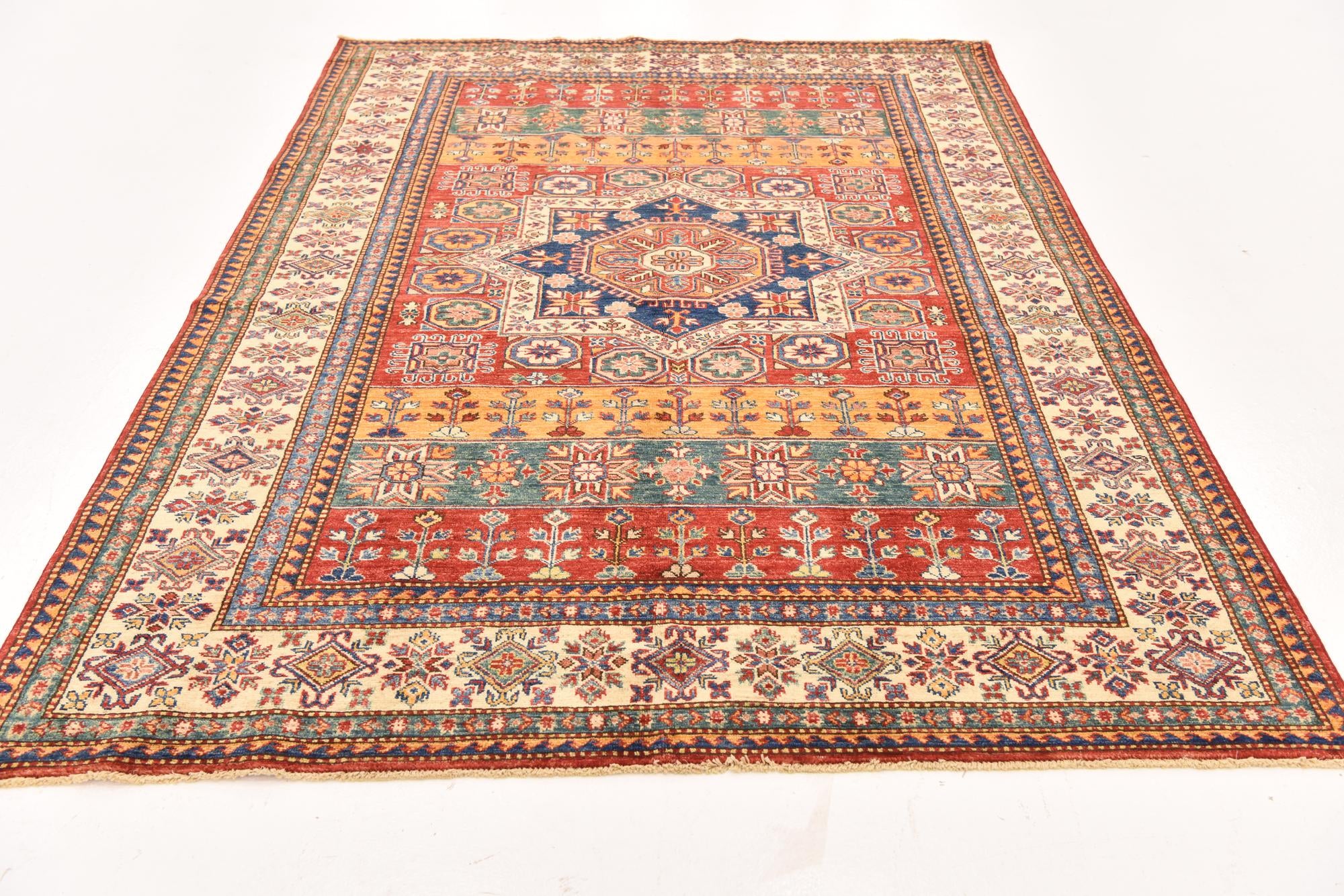 5' 7 x 7' 10 Hand Knotted Kazak Oriental Rug