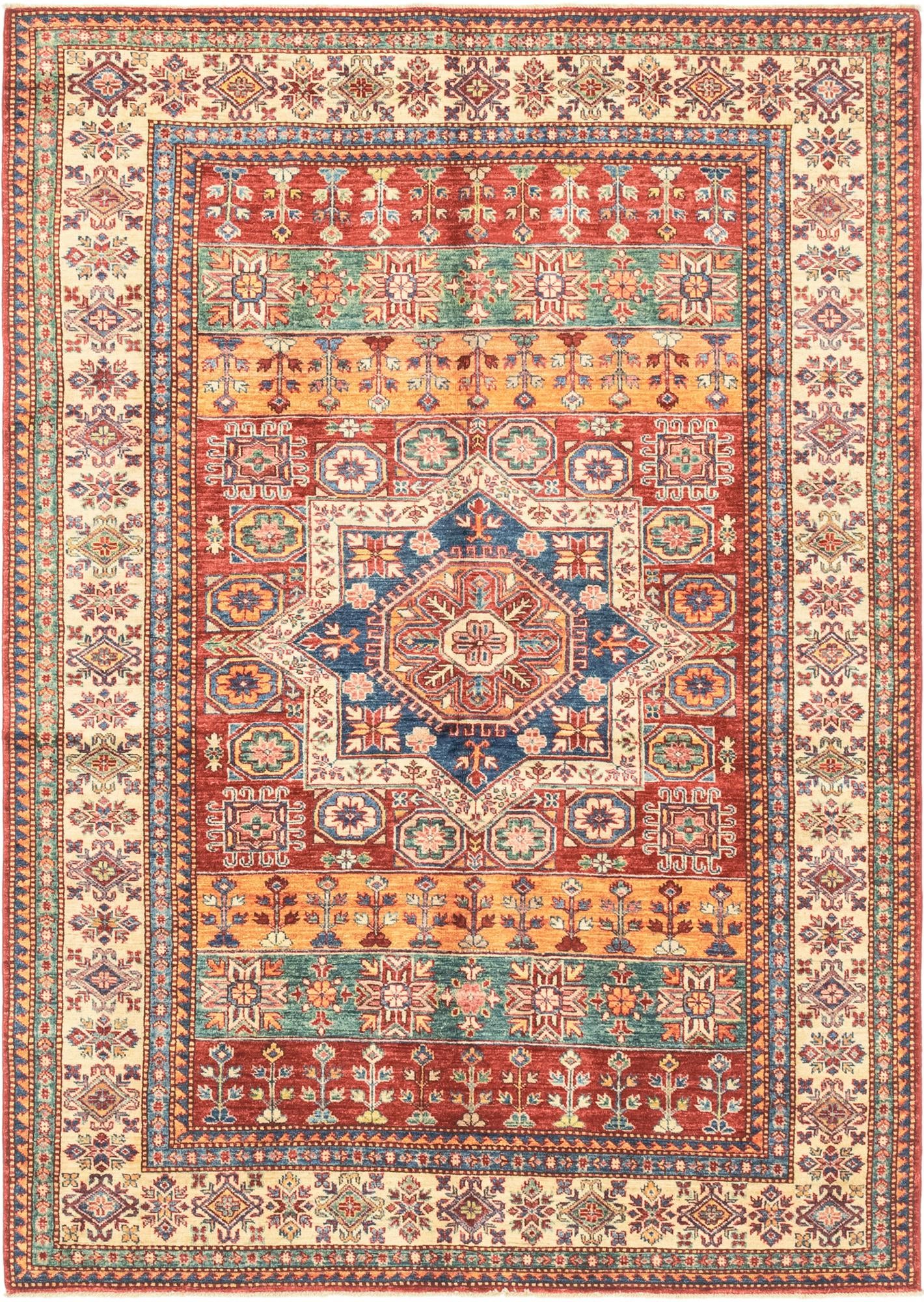 5' 7 x 7' 10 Hand Knotted Kazak Oriental Rug