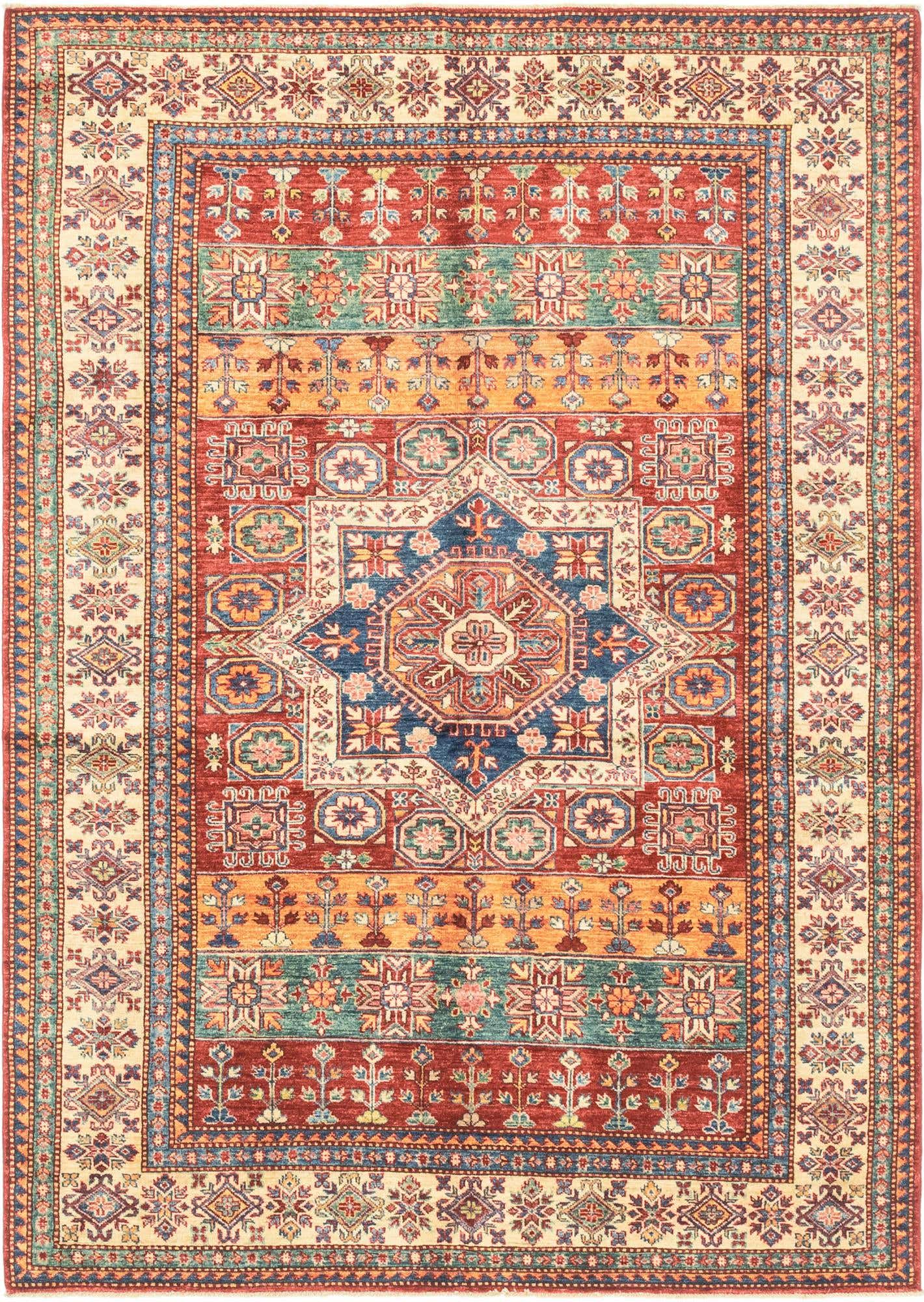5' 7 x 7' 10 Hand Knotted Kazak Oriental Rug