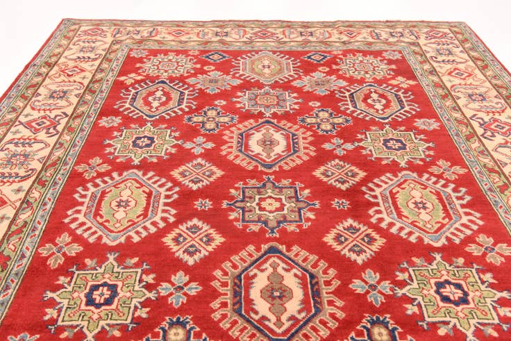Detail image of 6' 6 x 9' 10 Hand Knotted Kazak Rug