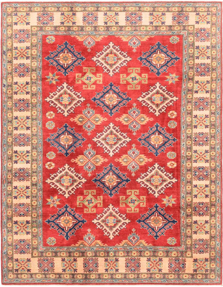 Detail image of 6' 1 x 9' Hand Knotted Kazak Rug