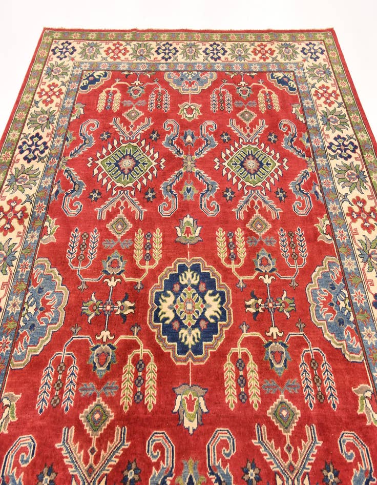 Detail image of 6' 4 x 9' 8 Hand Knotted Kazak Rug