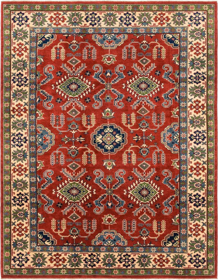 Detail image of 6' 4 x 9' 8 Hand Knotted Kazak Rug