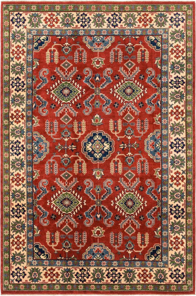 Detail image of 6' 4 x 9' 8 Hand Knotted Kazak Rug