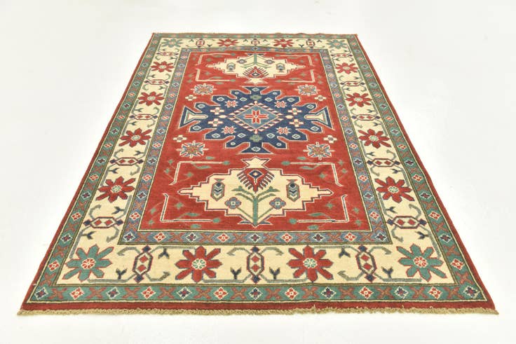 Detail image of 3' 10 x 5' 10 Hand Knotted Kazak Rug