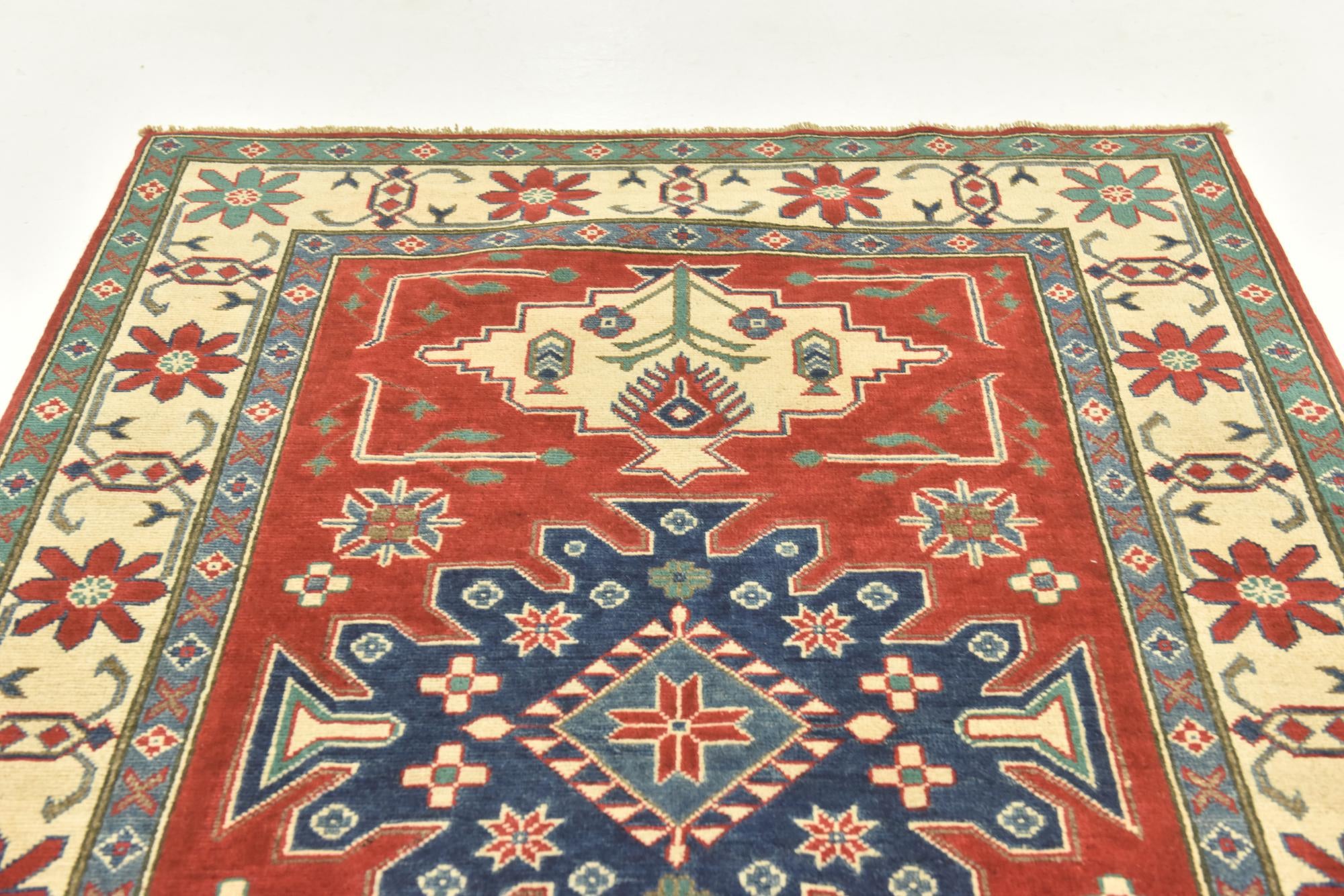 3' 10 x 5' 10 Hand Knotted Kazak Rug