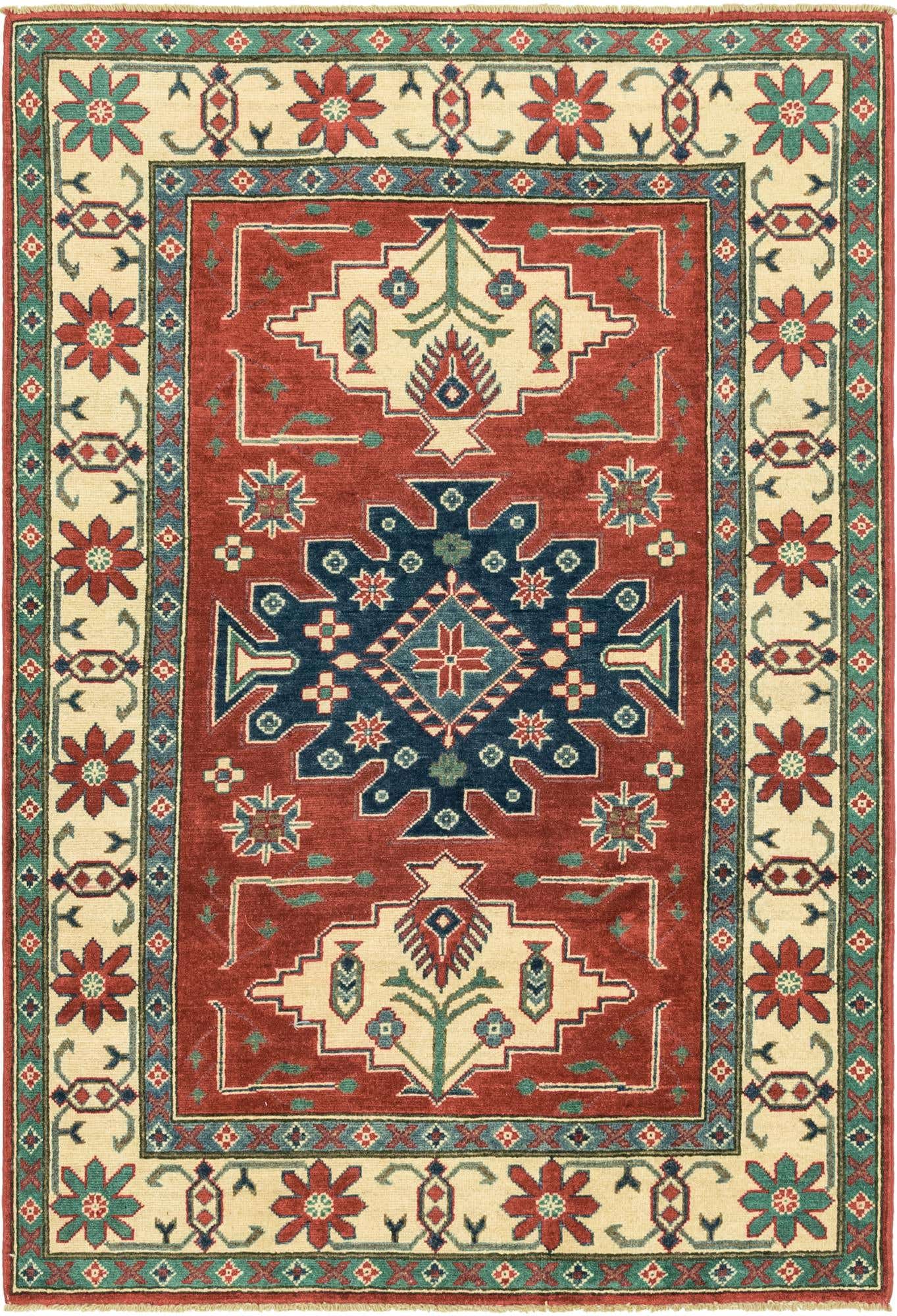 3' 10 x 5' 10 Hand Knotted Kazak Rug