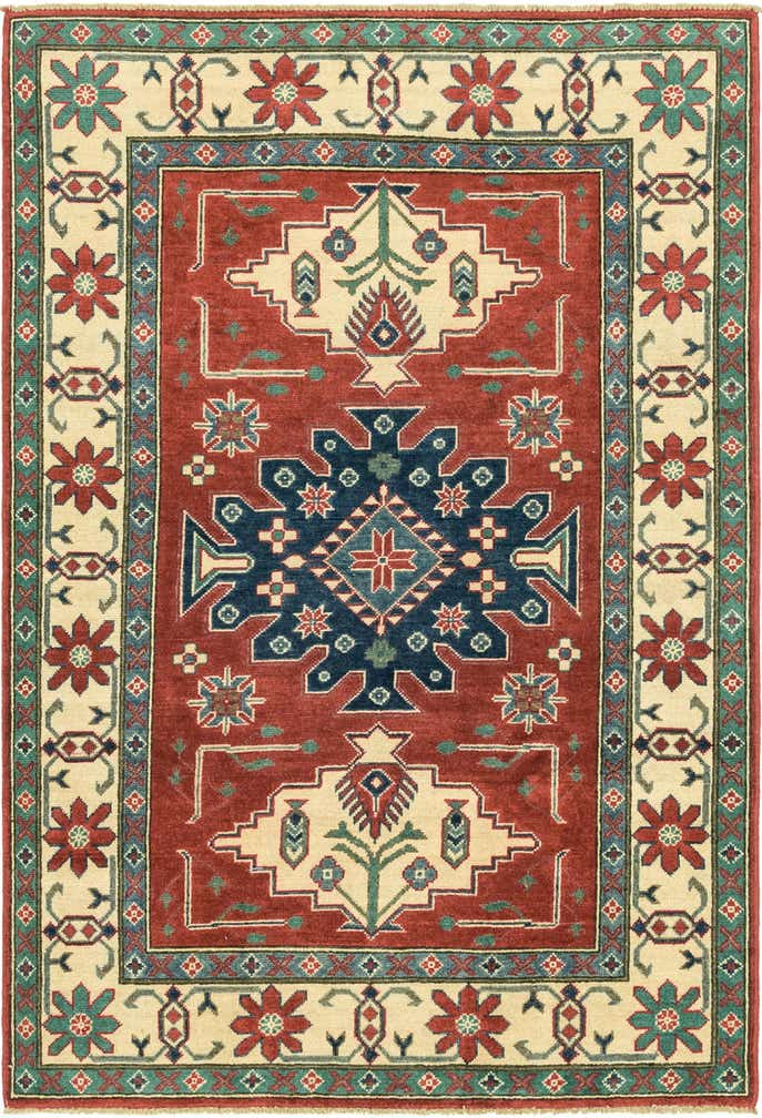 3' 10 x 5' 10 Hand Knotted Kazak Rug