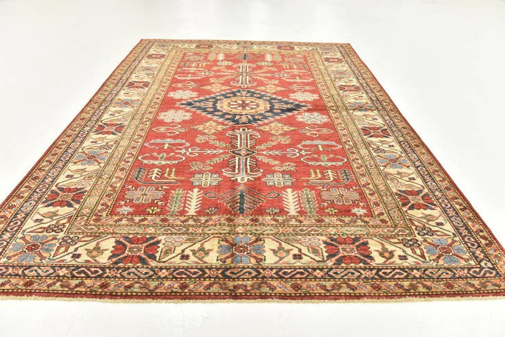 Detail image of 6' x 8' 2 Hand Knotted Kazak Oriental Rug