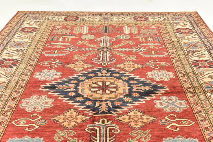 Detail image of 6' x 8' 2 Hand Knotted Kazak Oriental Rug