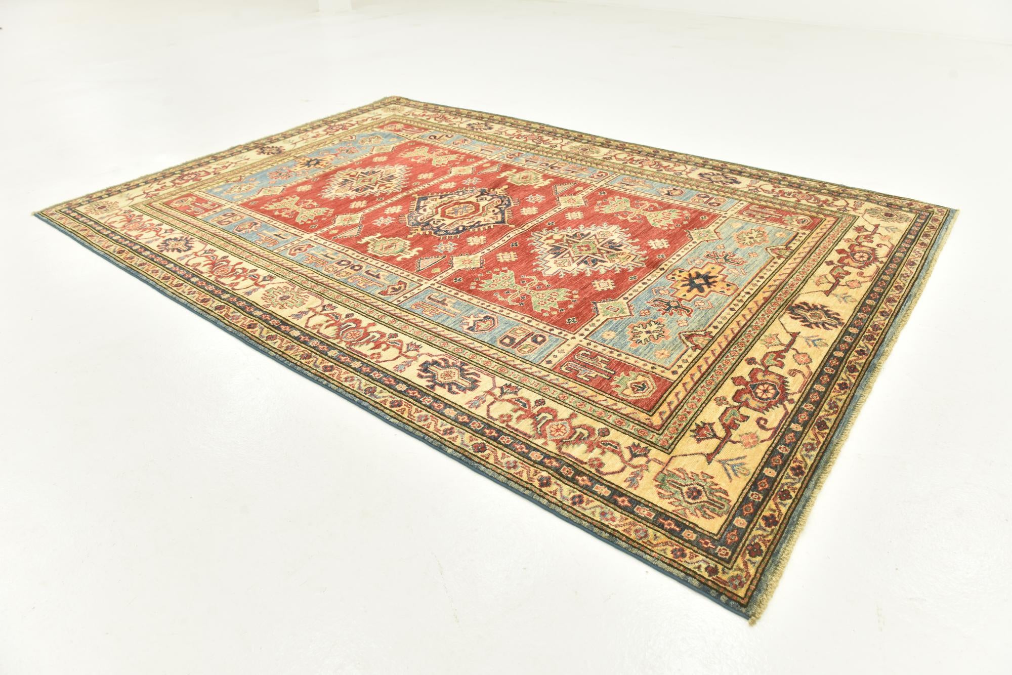 6' x 8' 7 Hand Knotted Kazak Oriental Rug