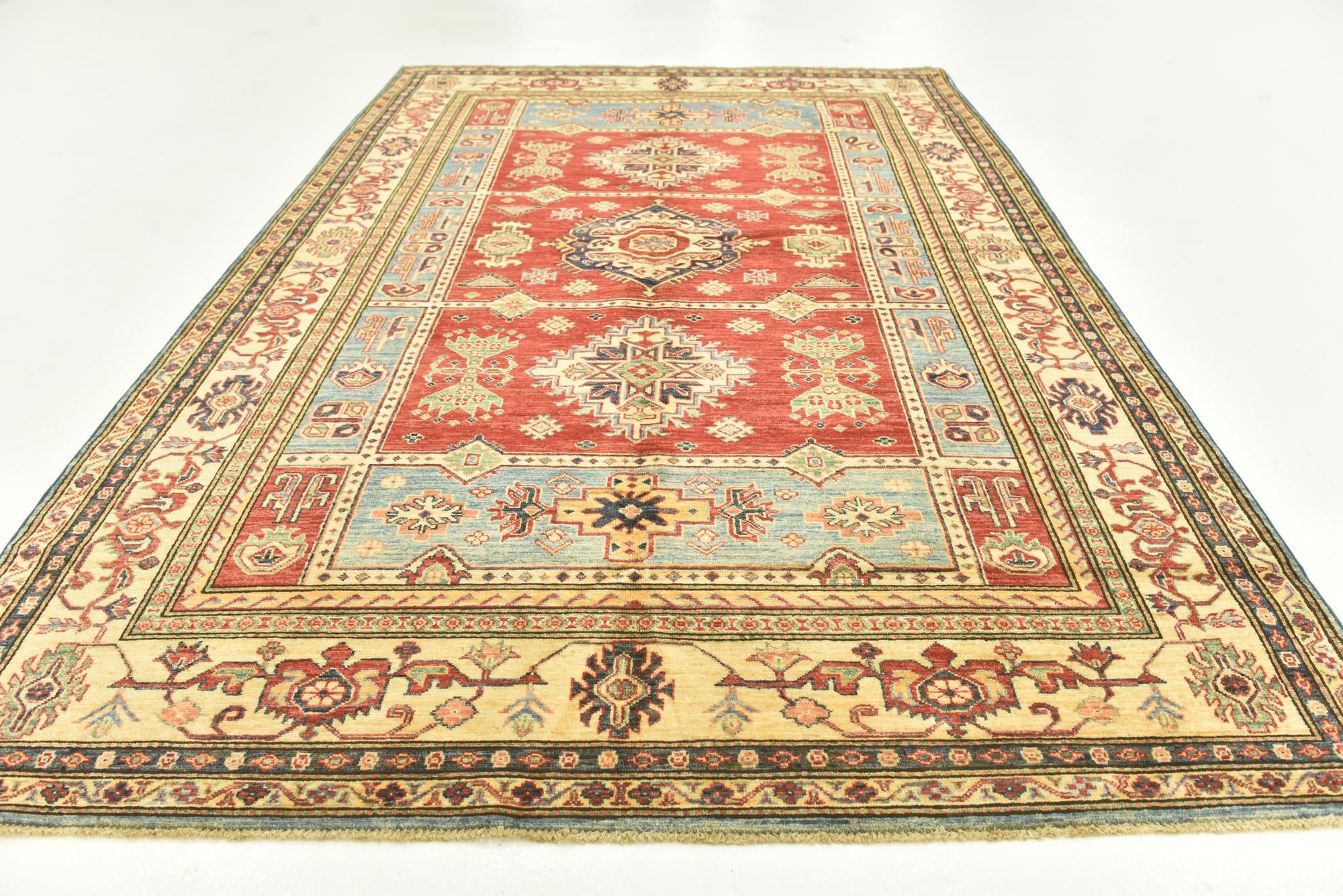 6' x 8' 7 Hand Knotted Kazak Oriental Rug