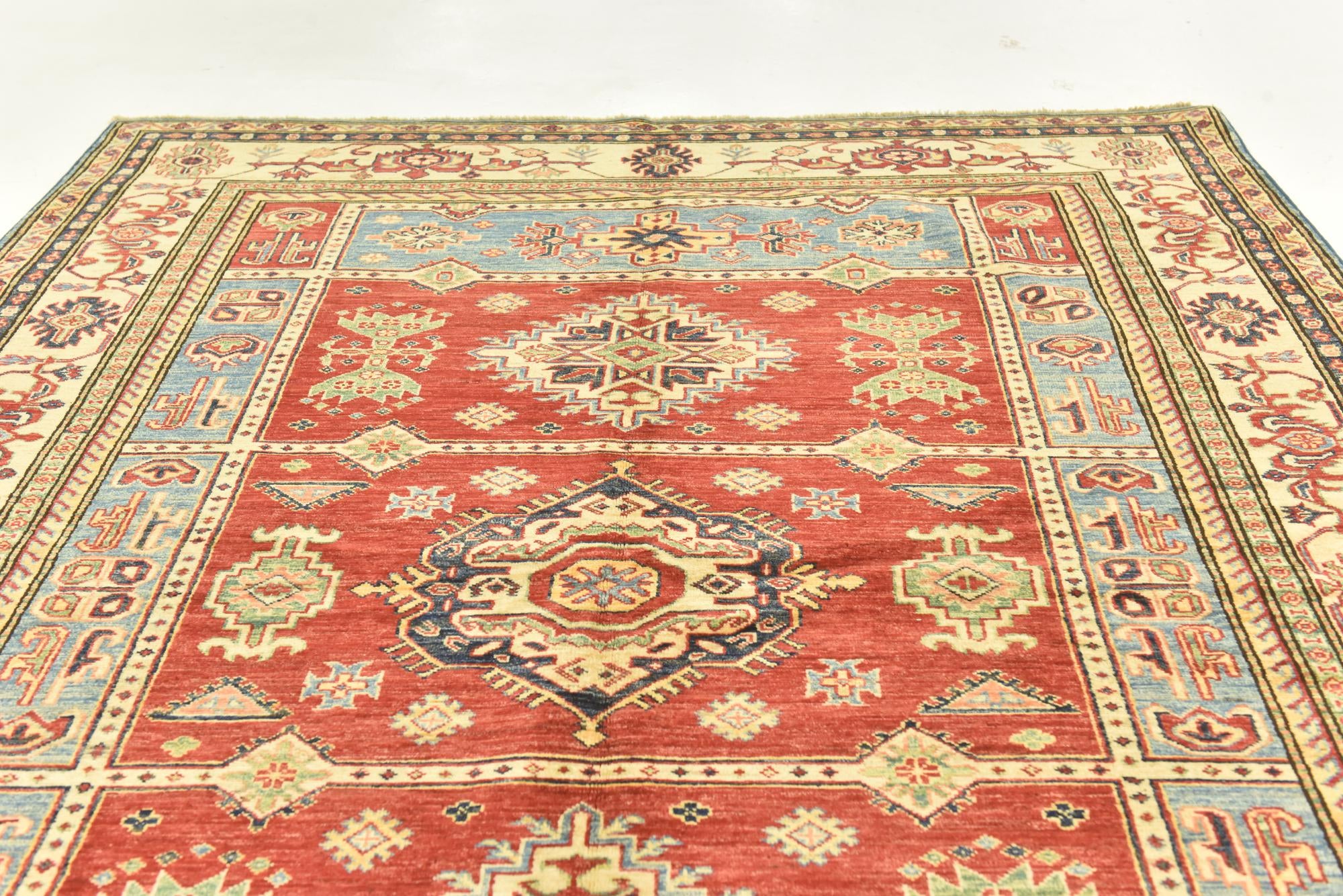 6' x 8' 7 Hand Knotted Kazak Oriental Rug