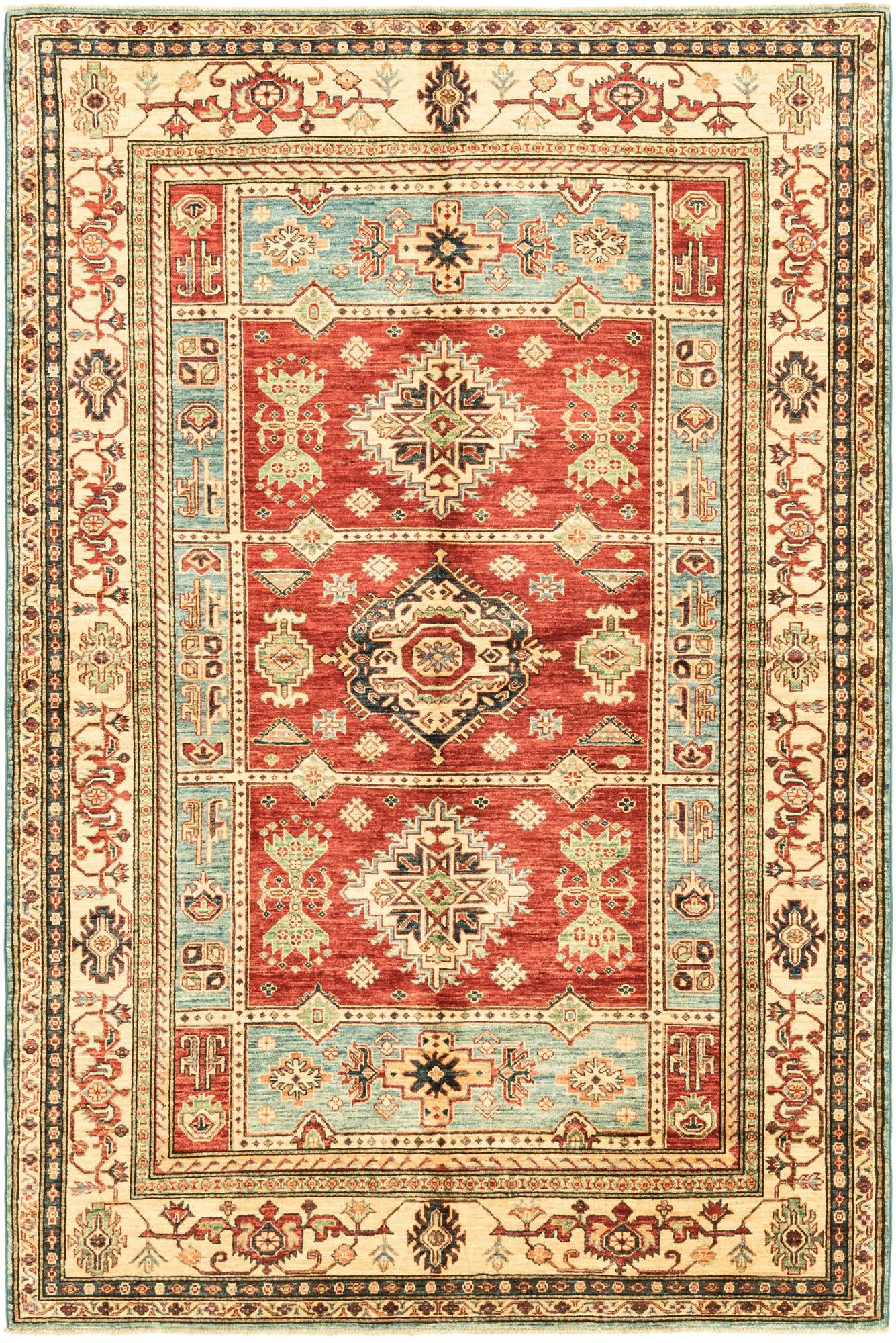 6' x 8' 7 Hand Knotted Kazak Oriental Rug