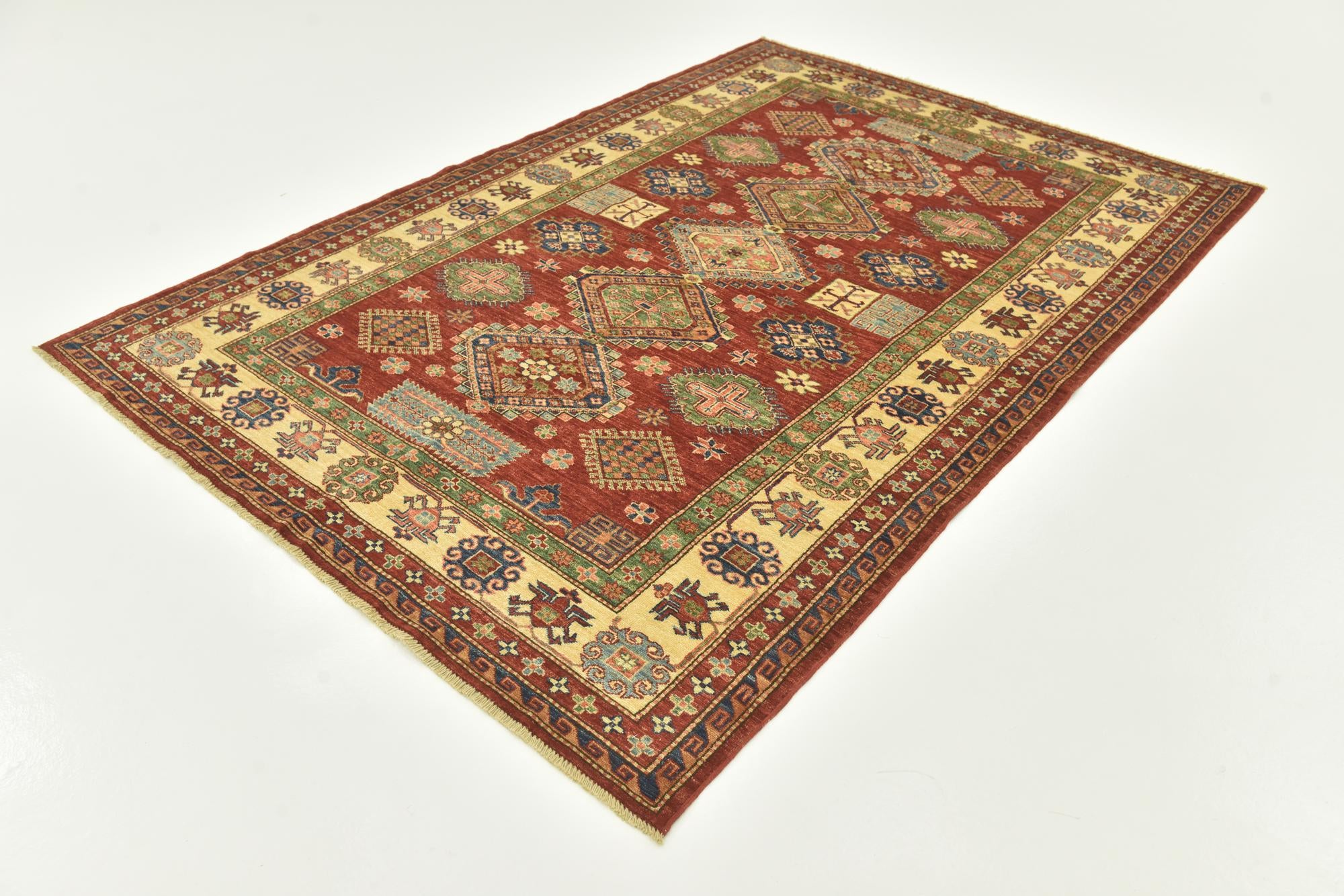 5' 10 x 8' 3 Hand Knotted Kazak Oriental Rug