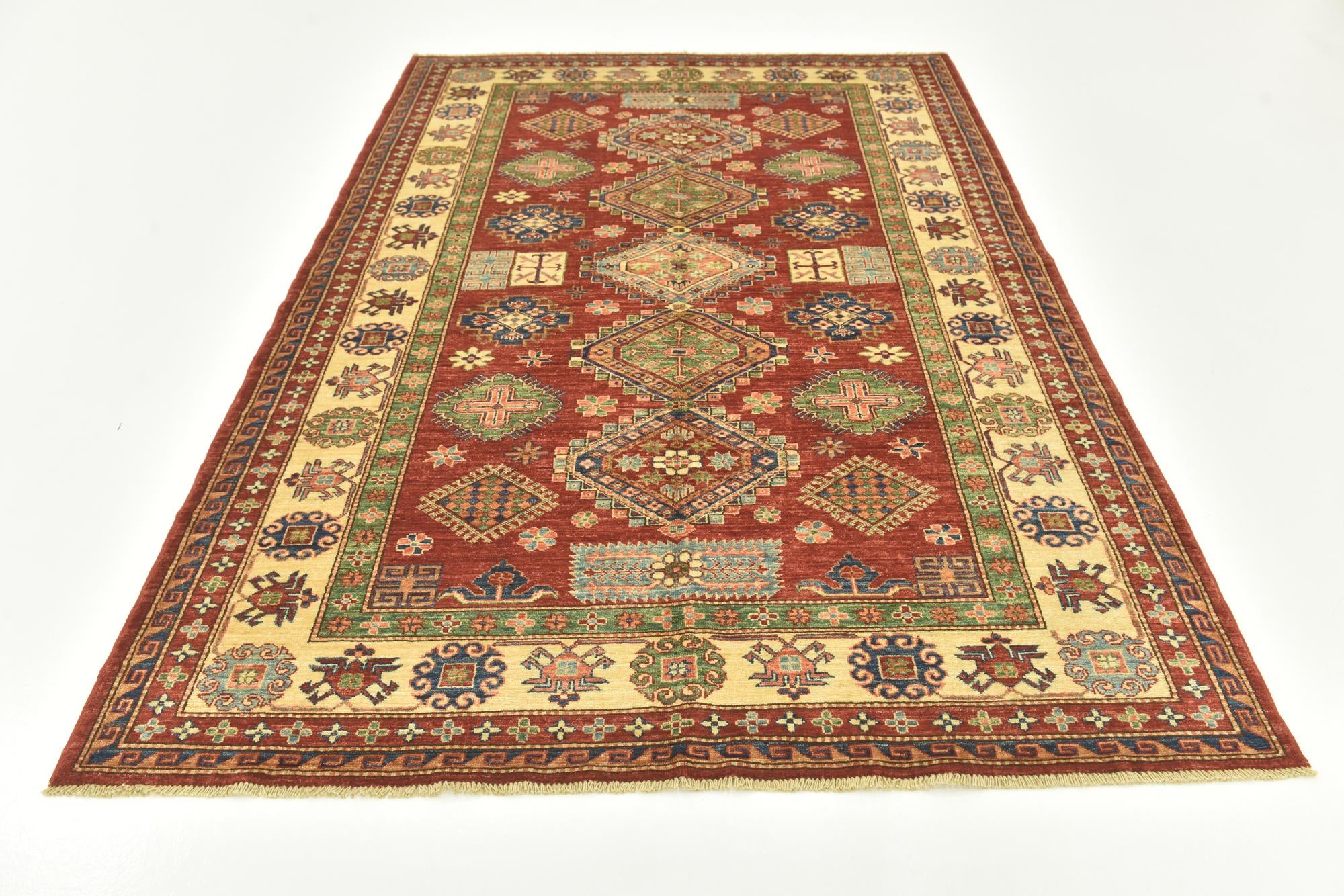 5' 10 x 8' 3 Hand Knotted Kazak Oriental Rug