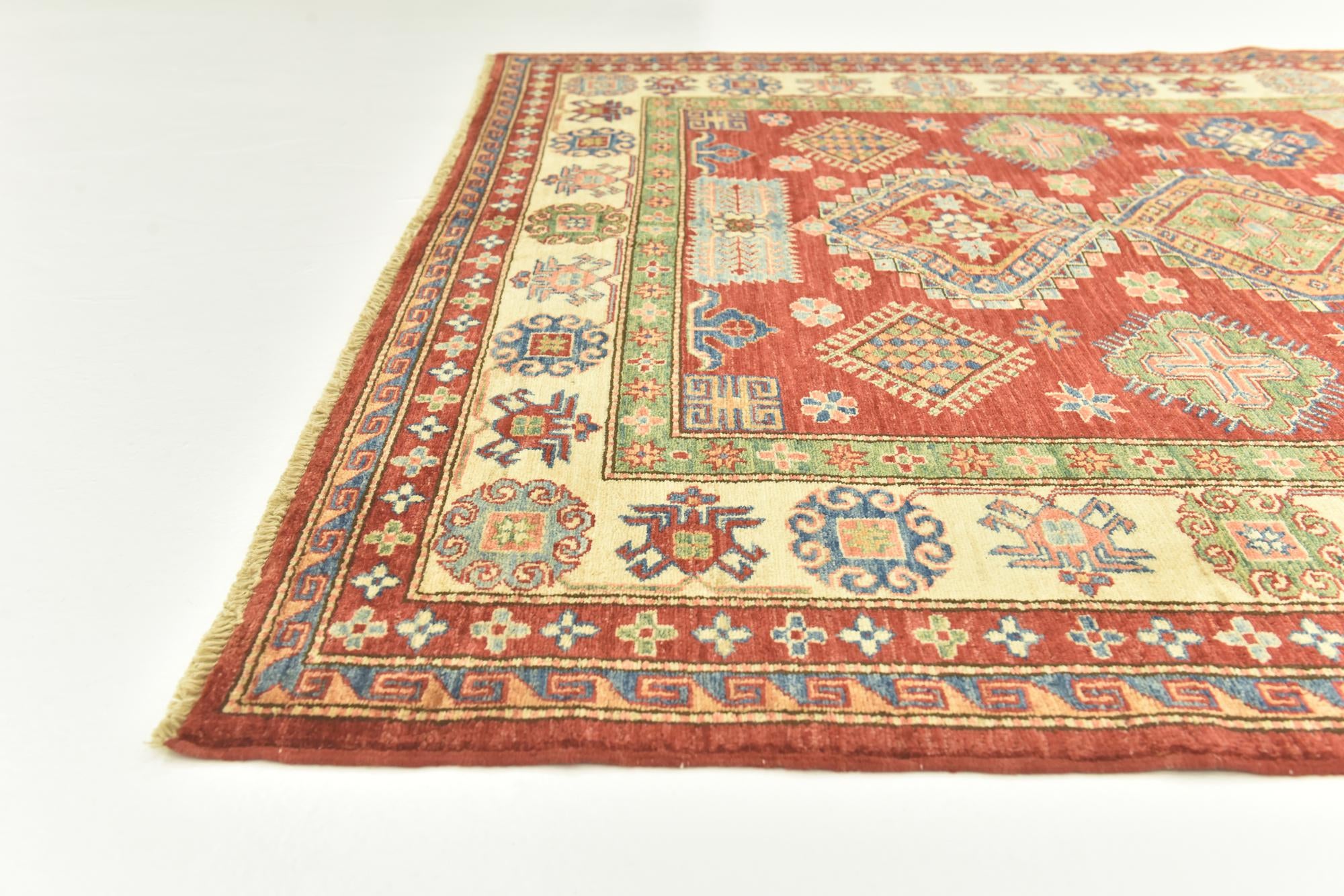 5' 10 x 8' 3 Hand Knotted Kazak Oriental Rug