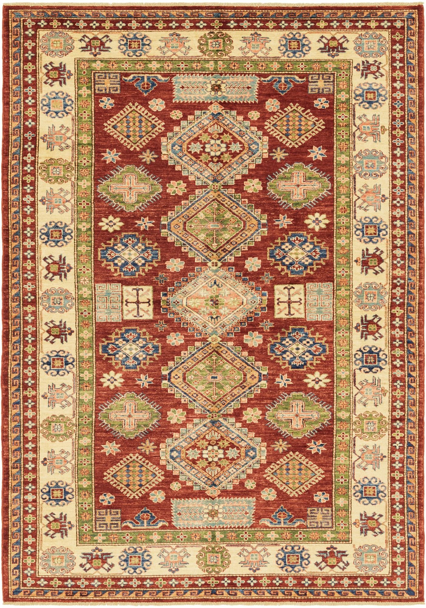 5' 10 x 8' 3 Hand Knotted Kazak Oriental Rug