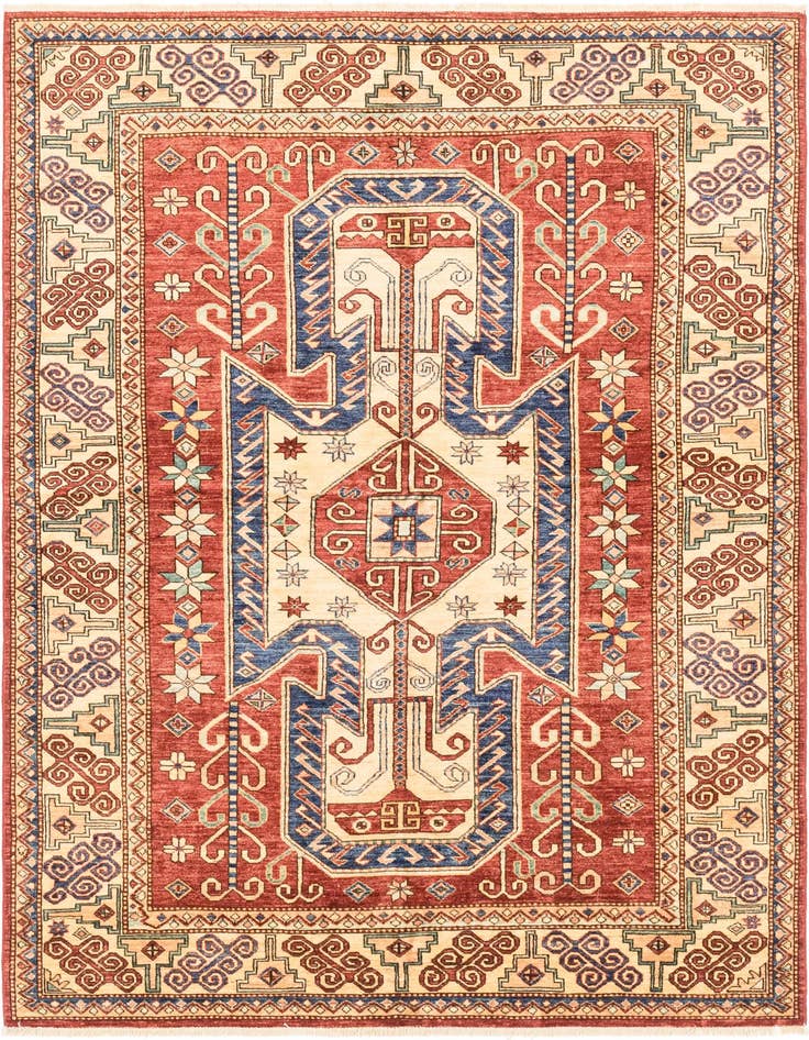 Detail image of 5' 9 x 8' Hand Knotted Kazak Oriental Rug