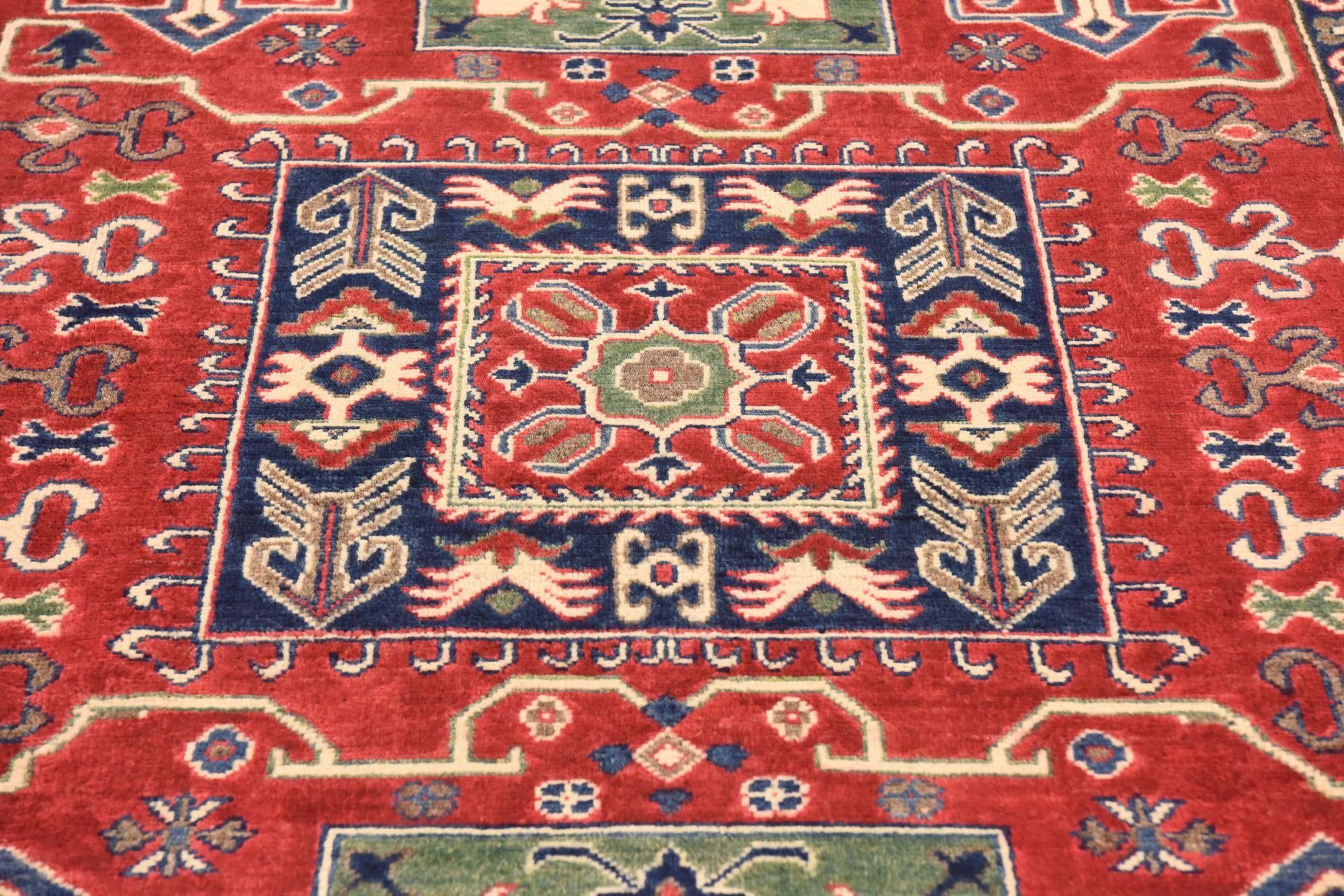 6' 1 x 8' 11 Hand Knotted Kazak Rug