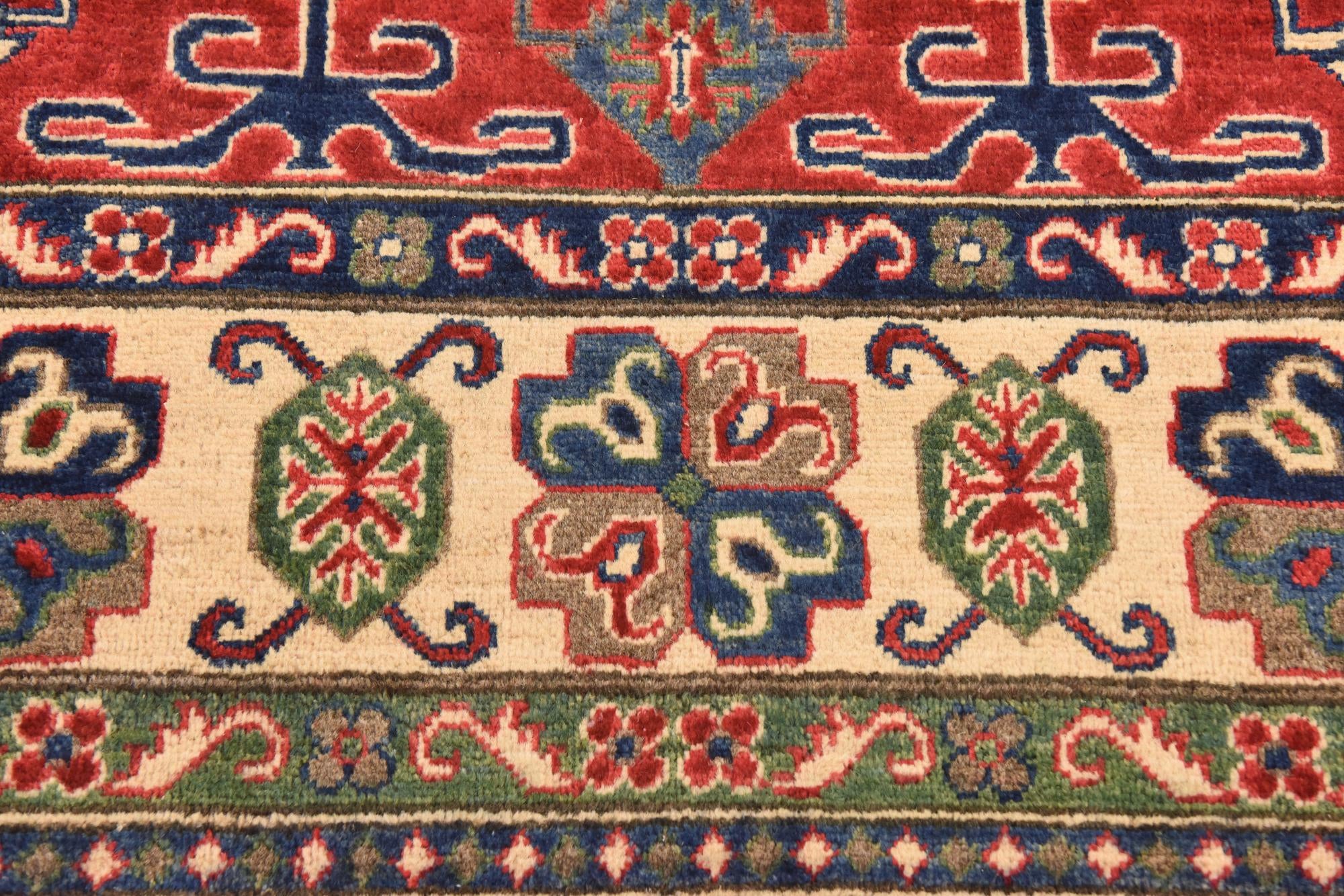 6' 1 x 8' 11 Hand Knotted Kazak Rug