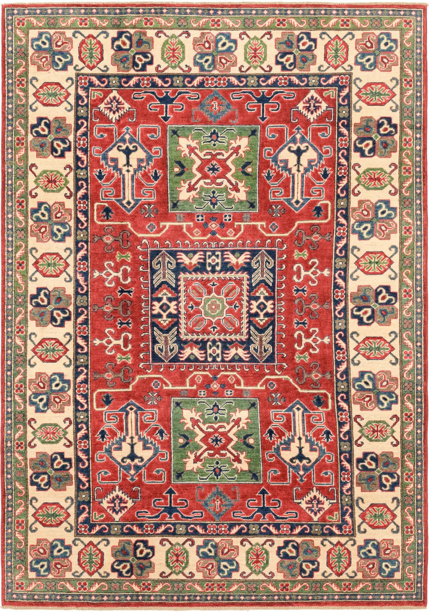 6' 1 x 8' 11 Hand Knotted Kazak Rug