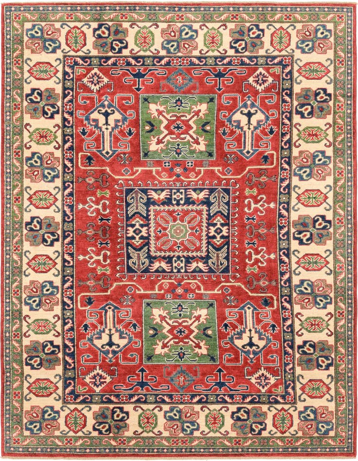 Detail image of 6' 1 x 8' 11 Hand Knotted Kazak Rug