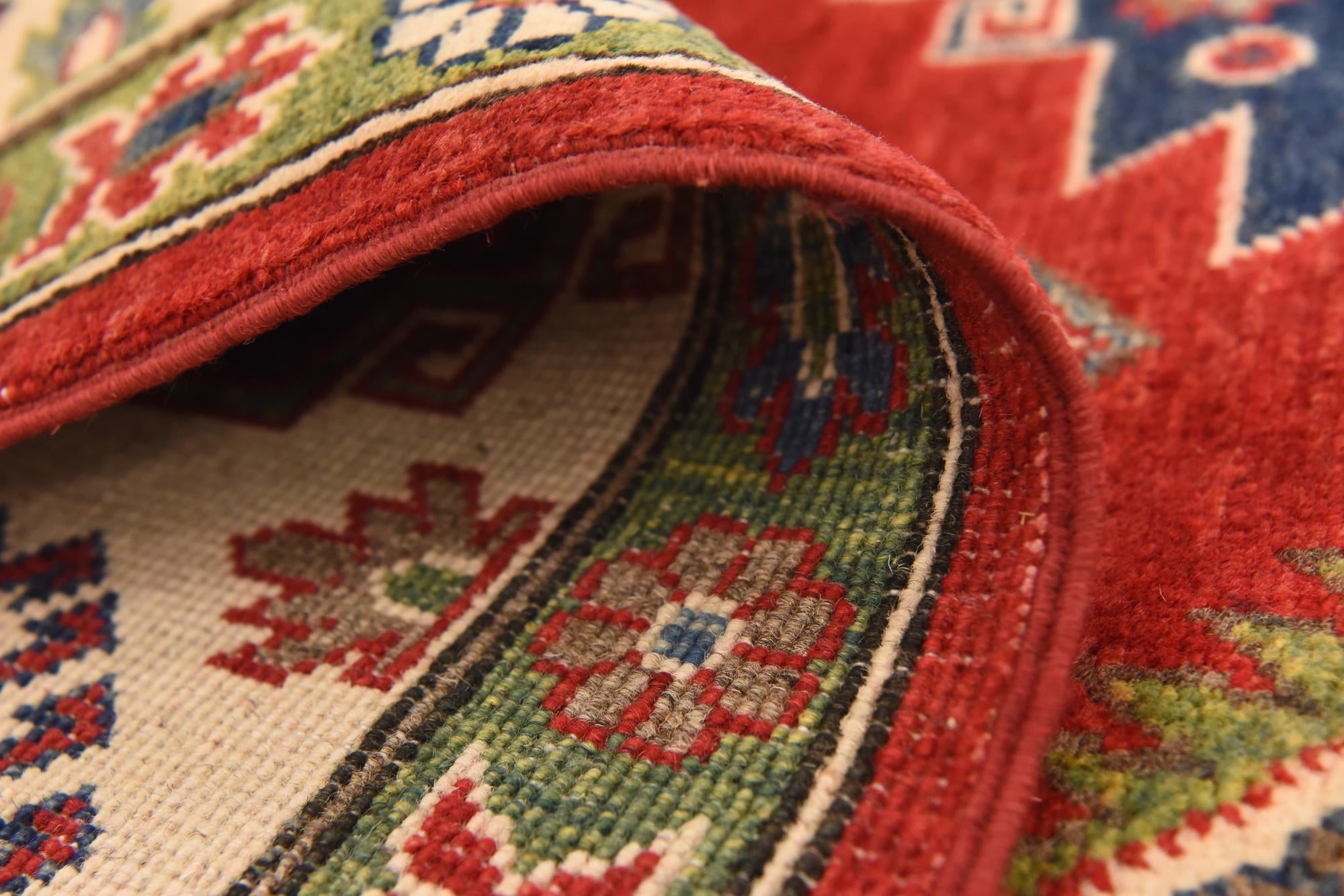 6' 4 x 9' 8 Hand Knotted Kazak Rug