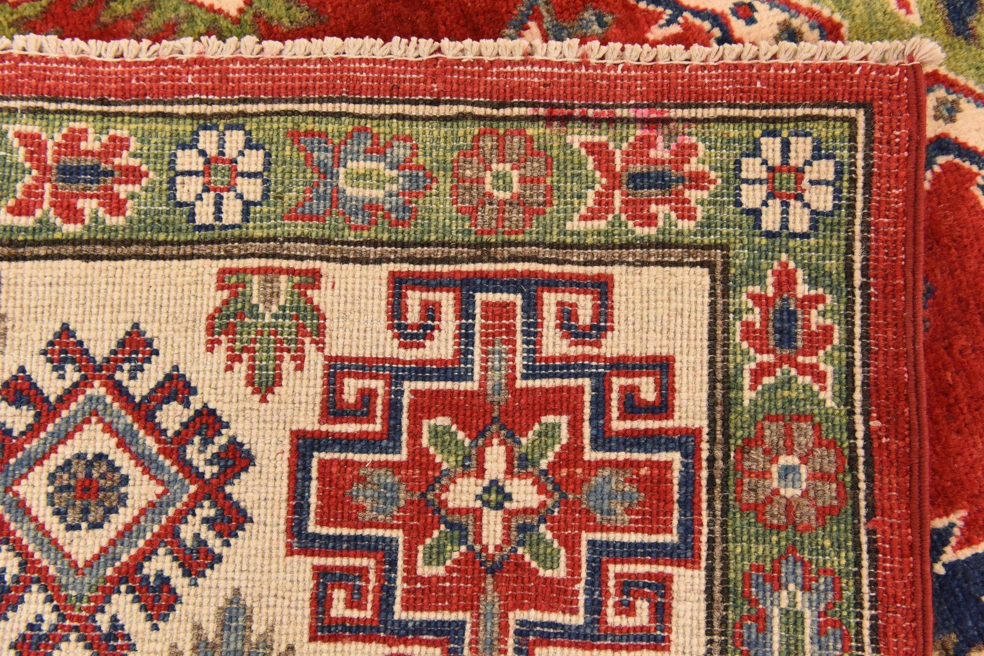 6' 4 x 9' 8 Hand Knotted Kazak Rug
