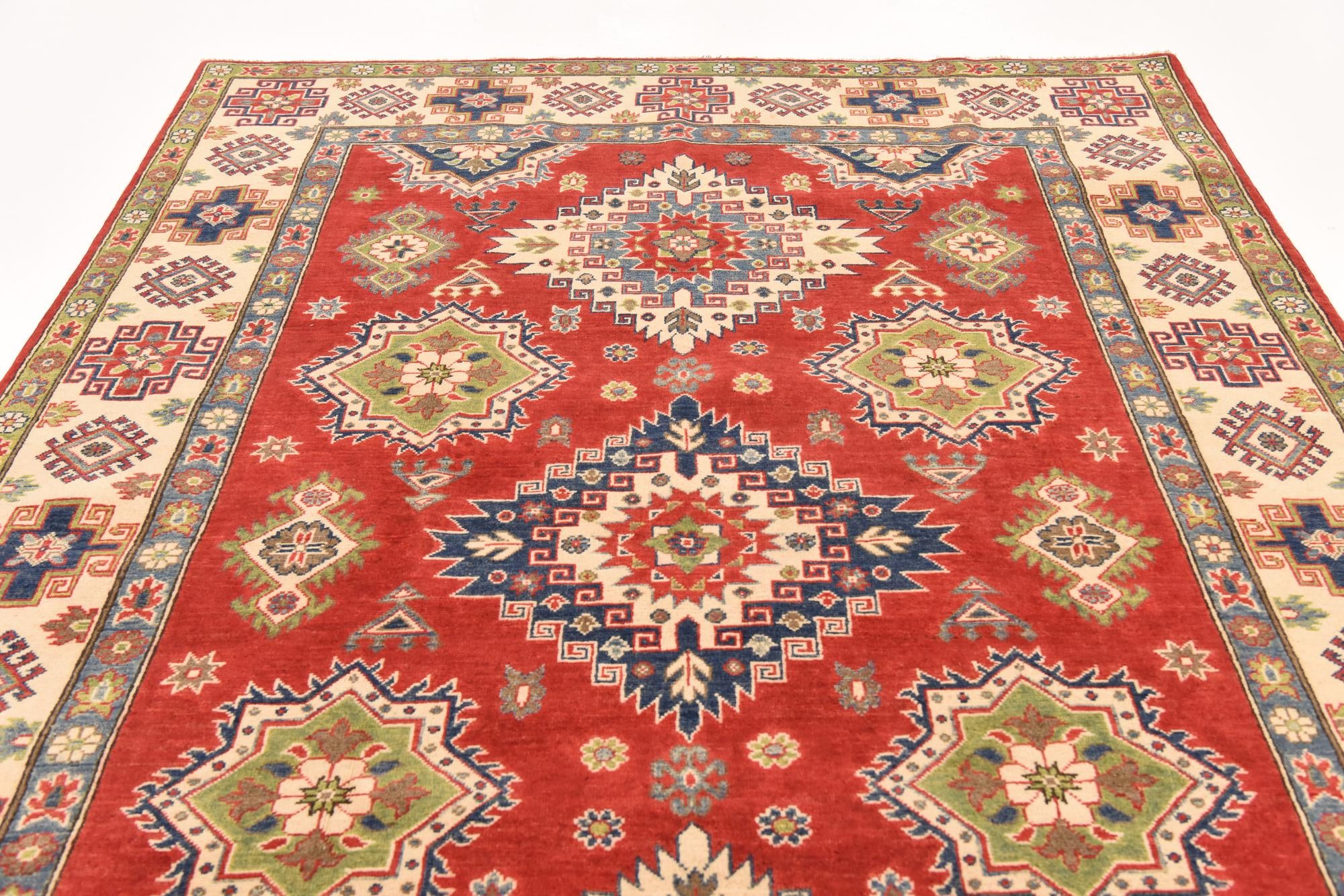 6' 4 x 9' 8 Hand Knotted Kazak Rug
