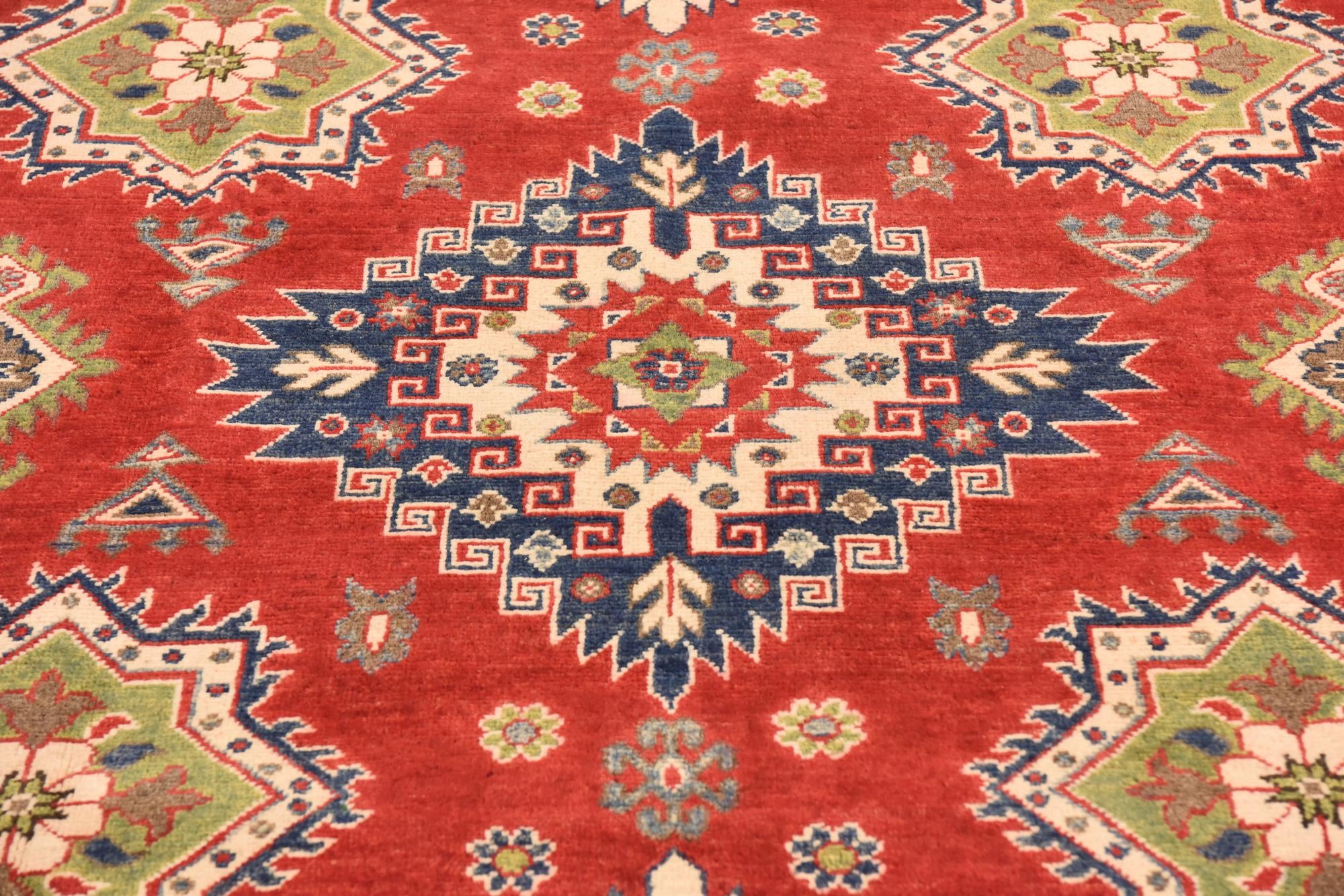 6' 4 x 9' 8 Hand Knotted Kazak Rug