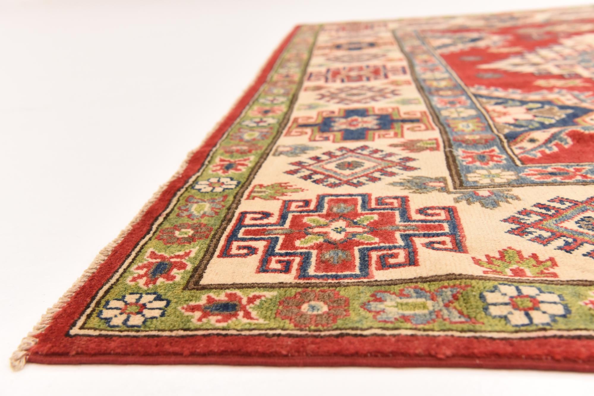 6' 4 x 9' 8 Hand Knotted Kazak Rug