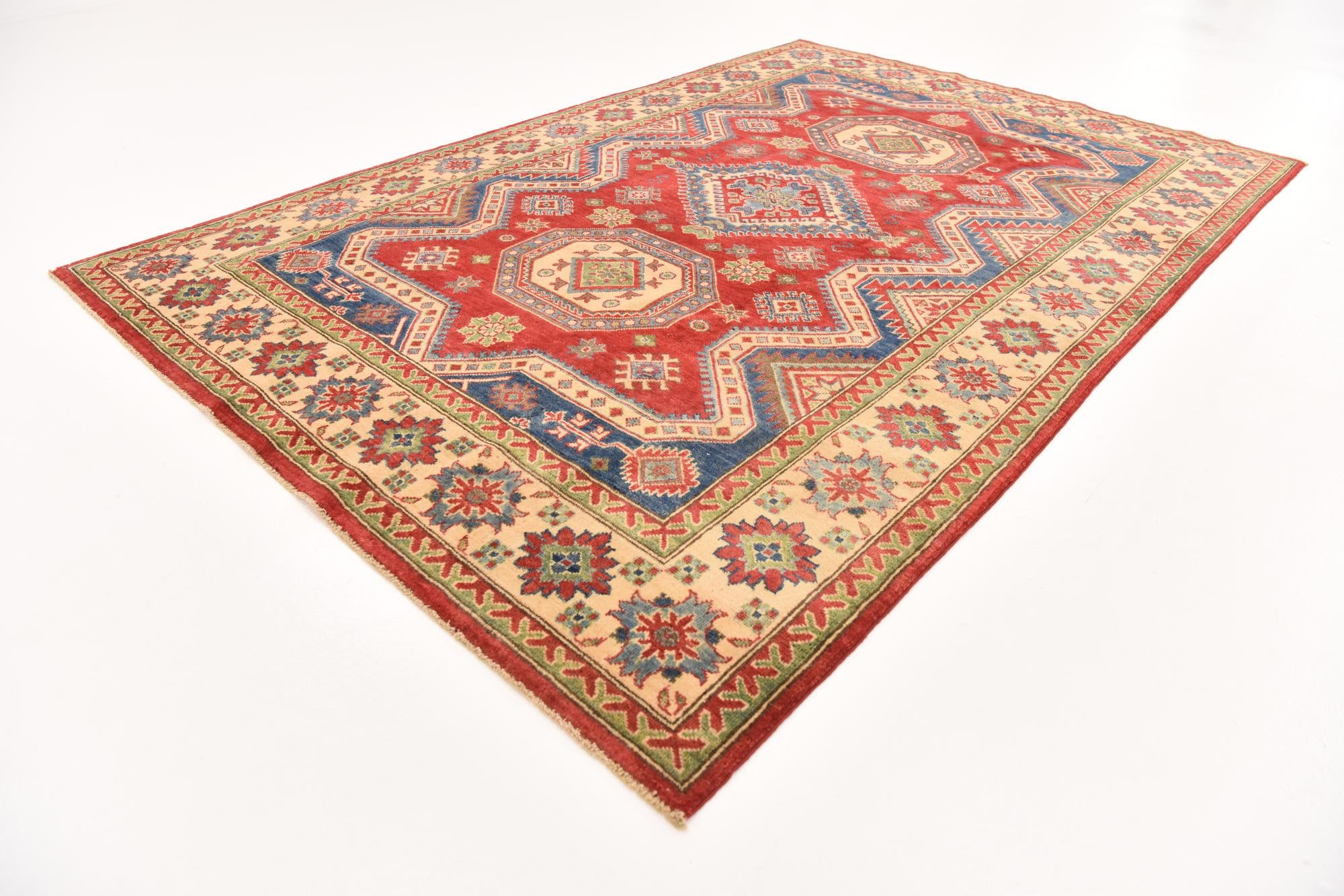 180cm x 270cm Hand Knotted Kazak Rug