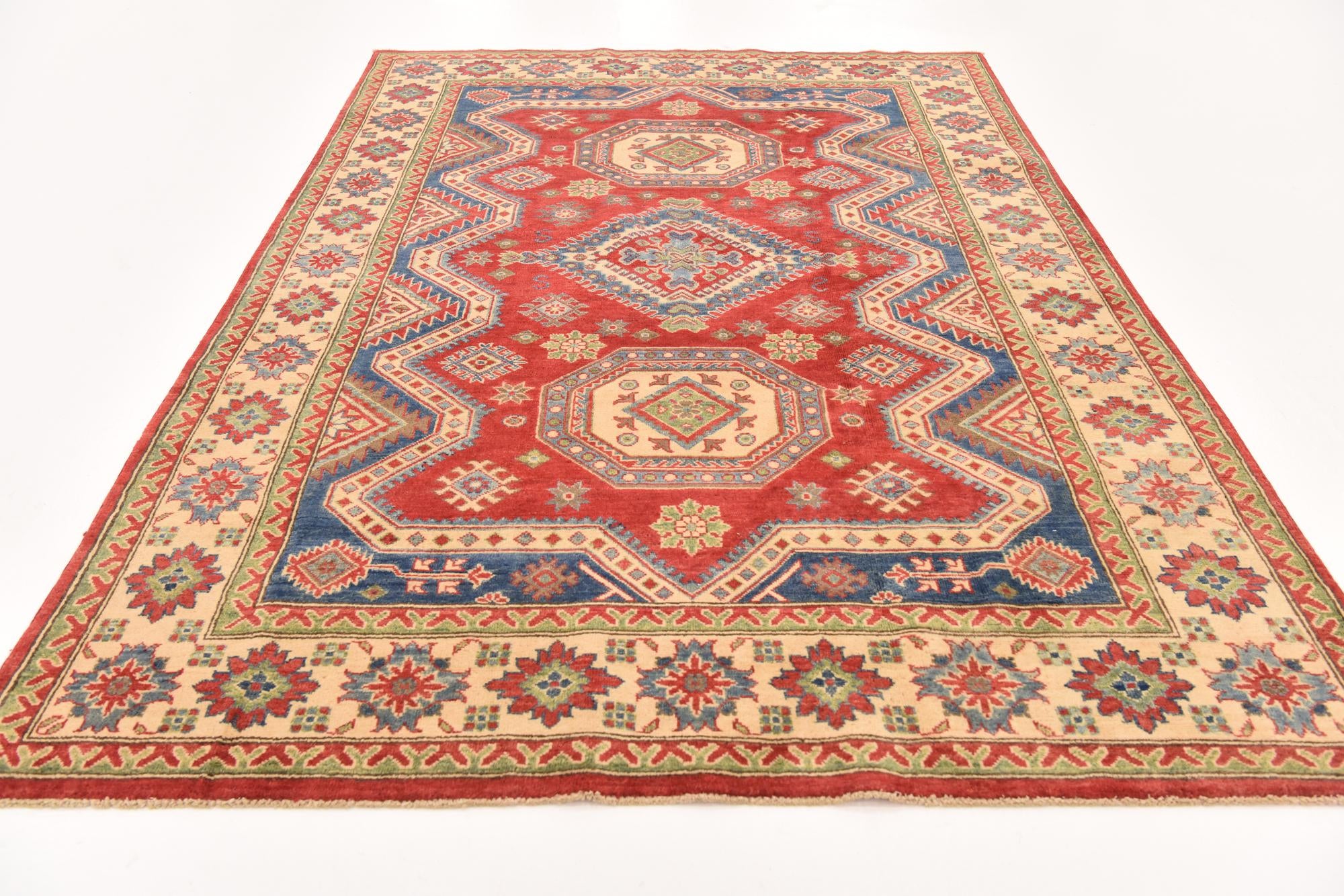 180cm x 270cm Hand Knotted Kazak Rug