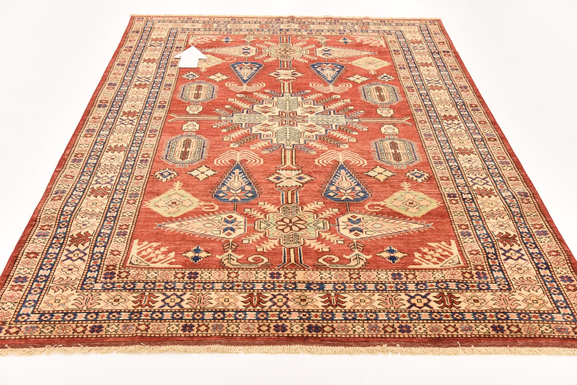5' 9 x 7' 11 Hand Knotted Kazak Oriental Rug