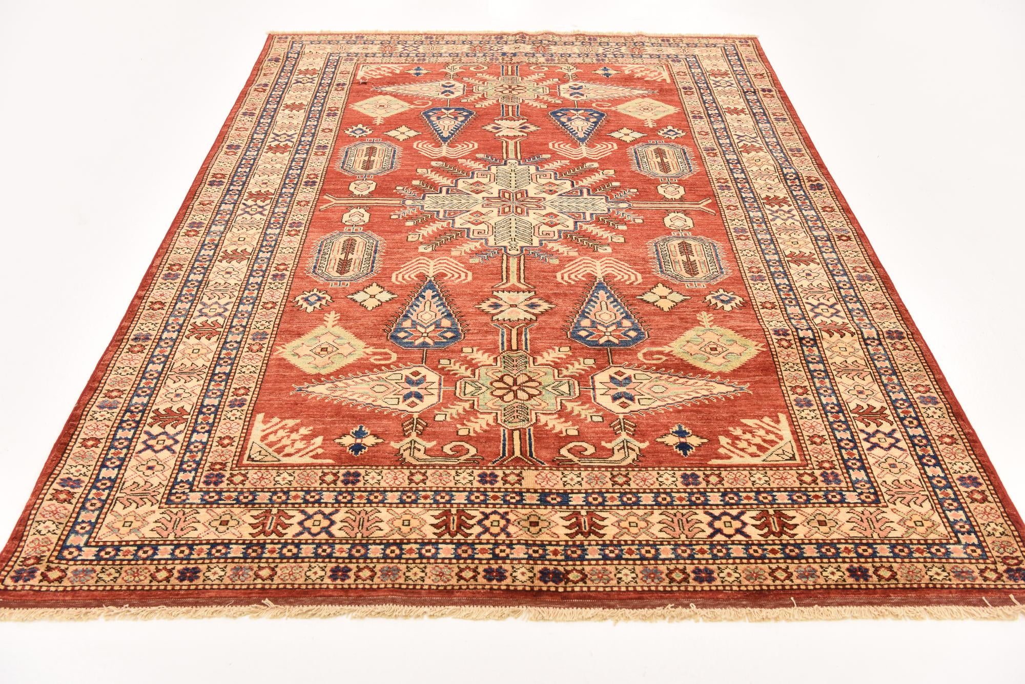 5' 9 x 7' 11 Hand Knotted Kazak Oriental Rug