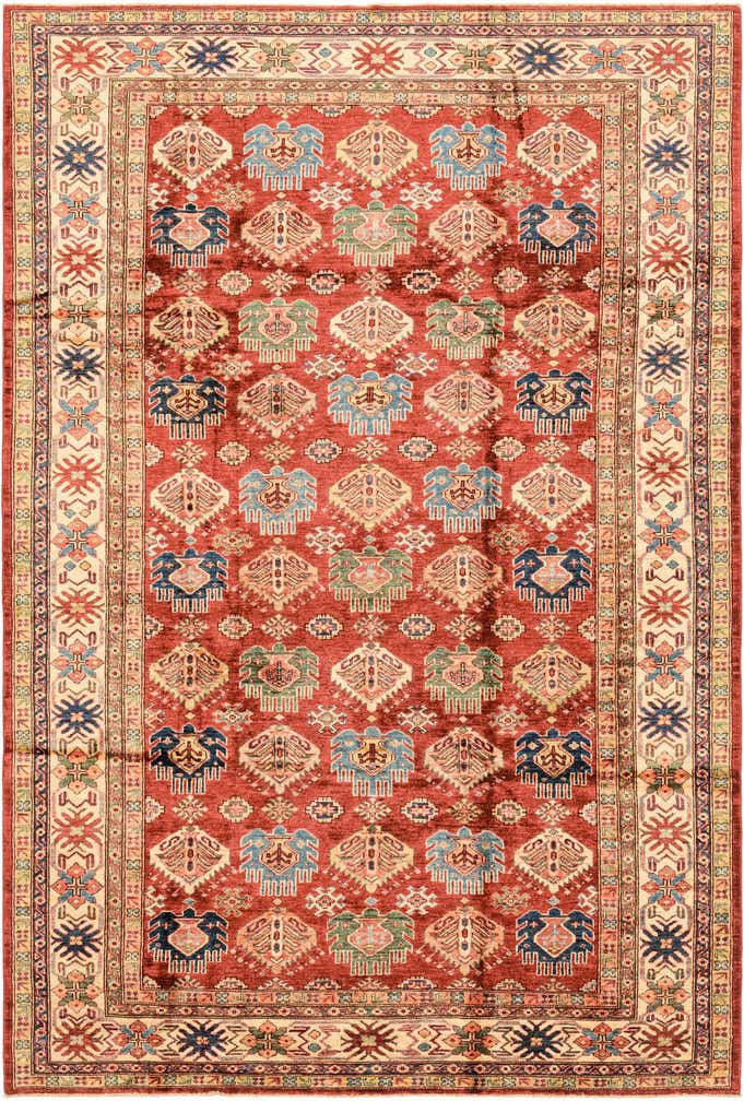 6' 7 x 9' 10 Hand Knotted Kazak Oriental Rug