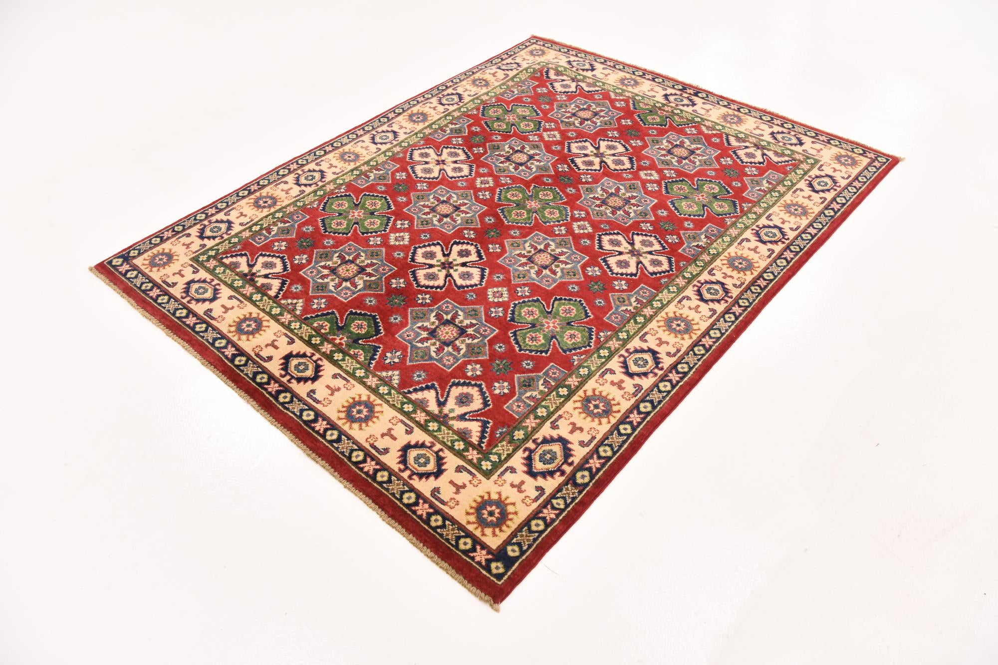 4' 9 x 6' 5 Hand Knotted Kazak Rug