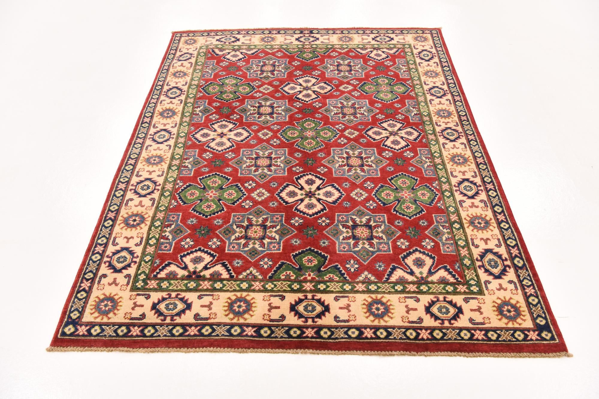 4' 9 x 6' 5 Hand Knotted Kazak Rug