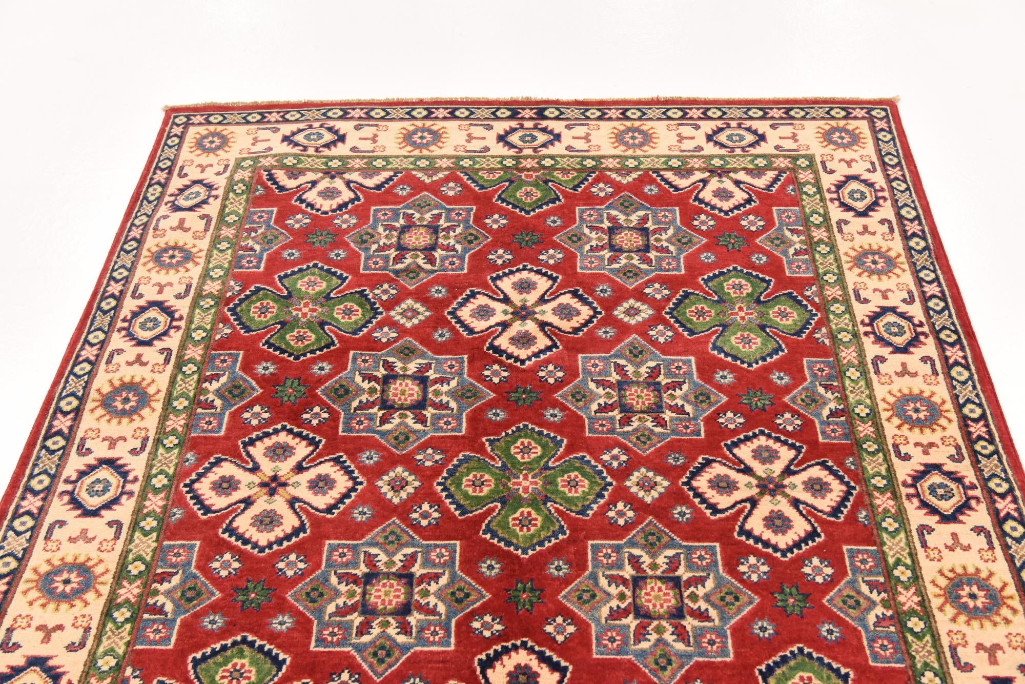 4' 9 x 6' 5 Hand Knotted Kazak Rug