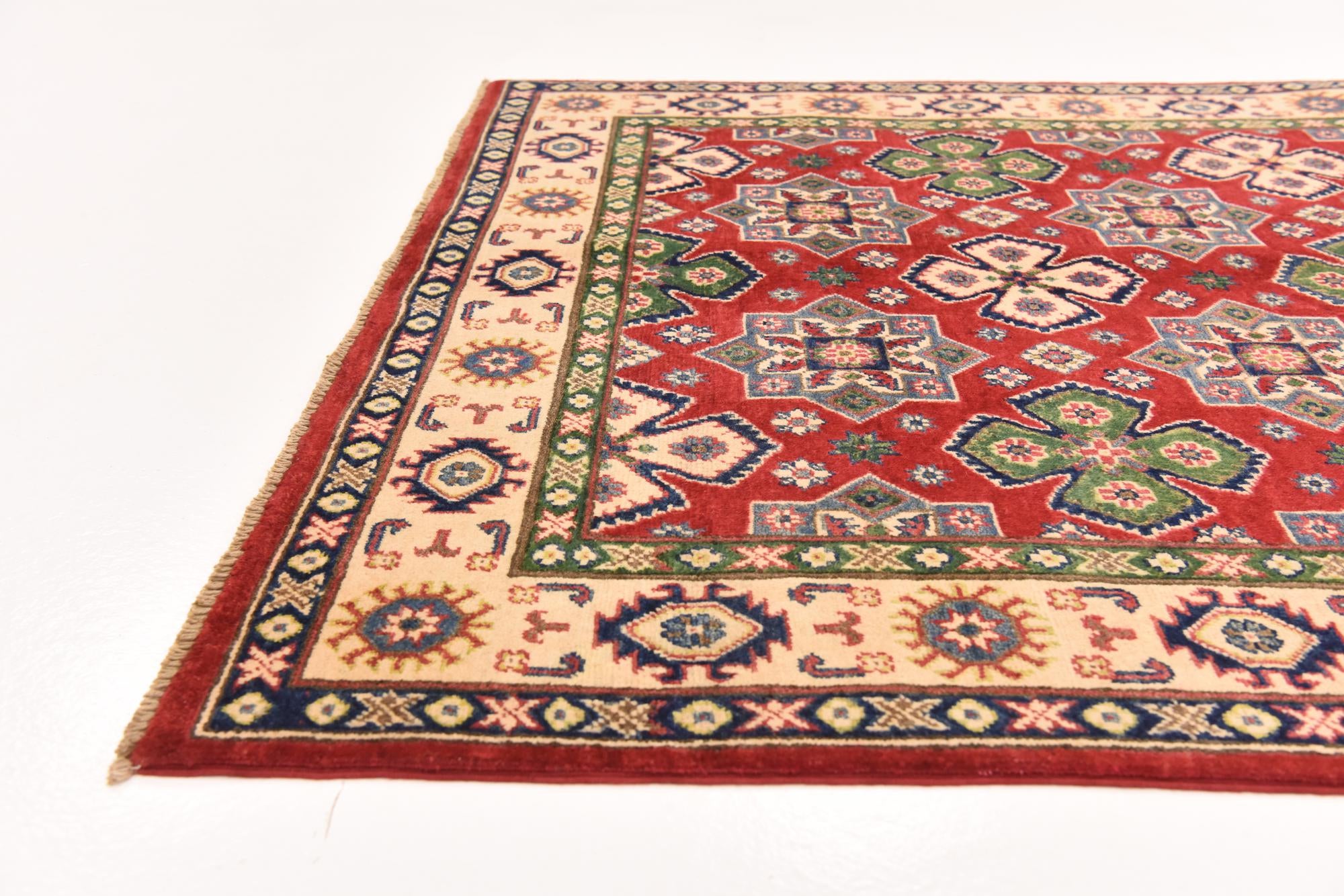 4' 9 x 6' 5 Hand Knotted Kazak Rug